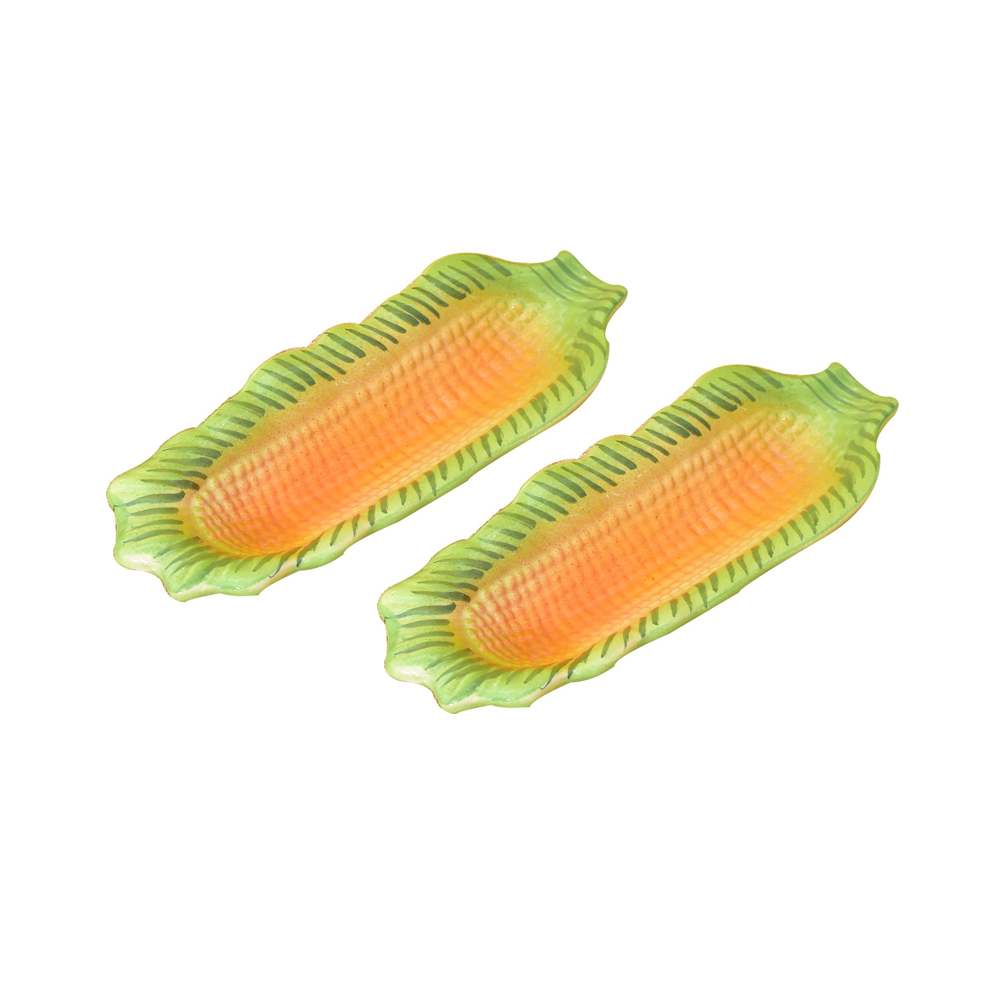 KunhaR Ceramic Stylish Corn Shaped Snacks Serving Tray | Serving Tray