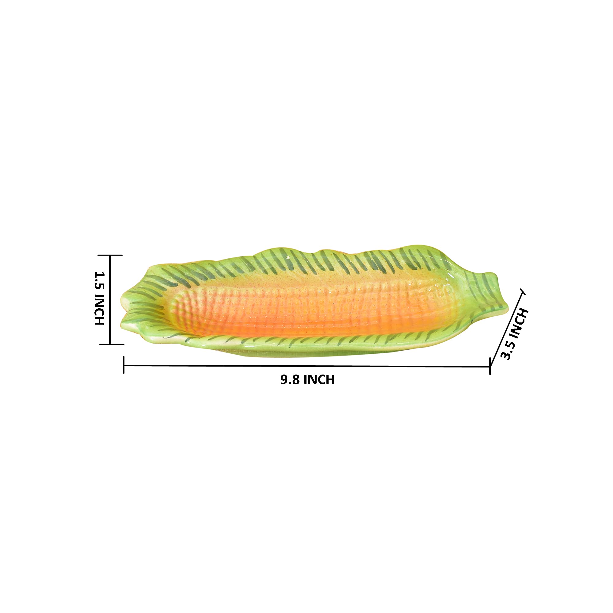 KunhaR Ceramic Stylish Corn Shaped Snacks Serving Tray | Serving Tray