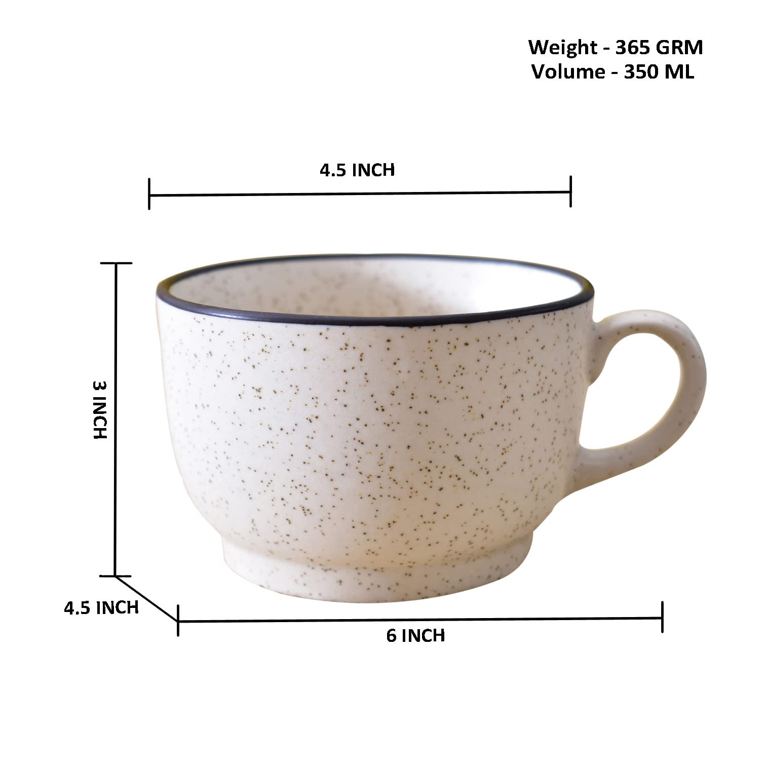 Kunhar Ceramic Soup Mug - White Matt, 1 Piece