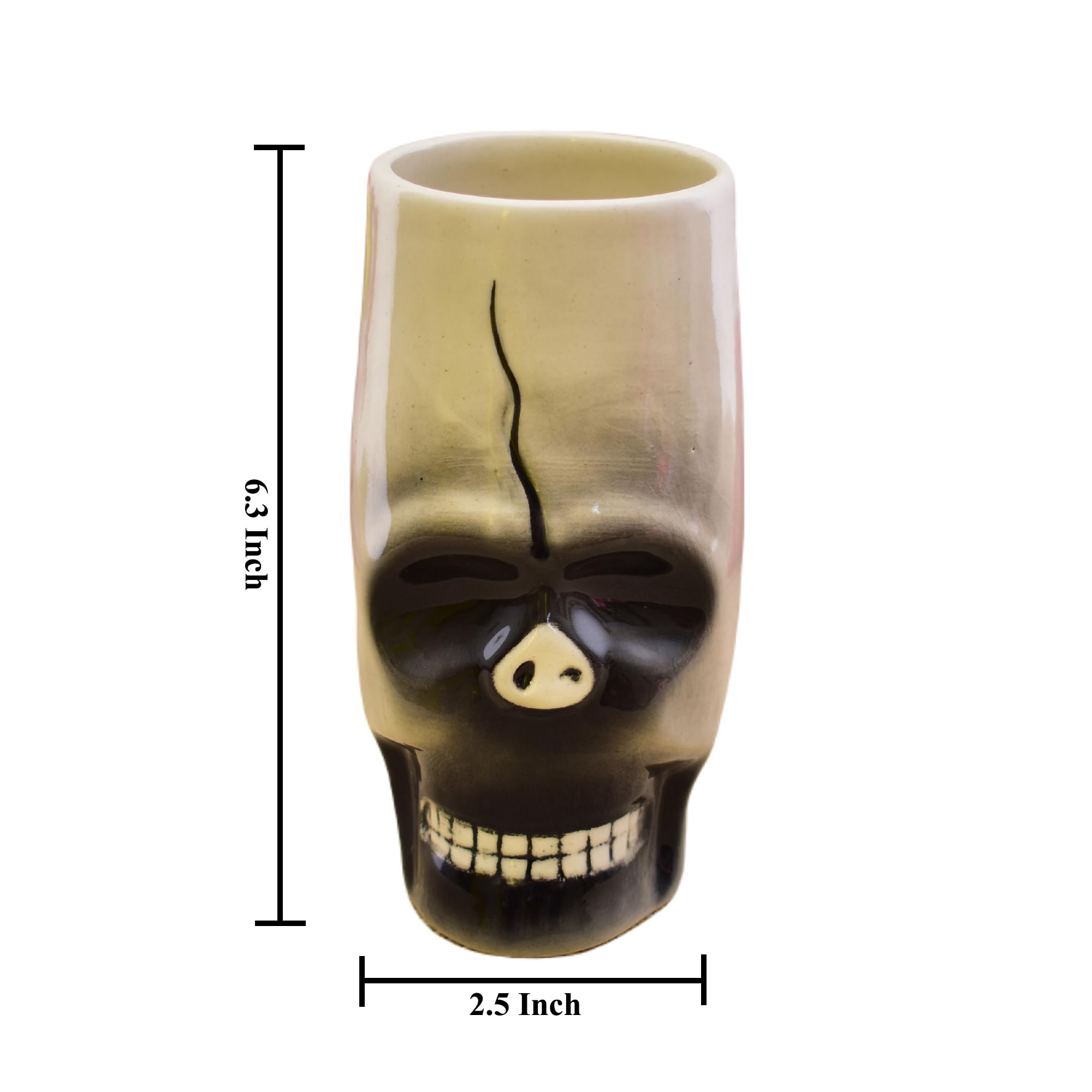 Kunhar Ceramic Cutlery Holder Spoon Holder, Pen Holder, Brush Stand, 1 Piece, White Black