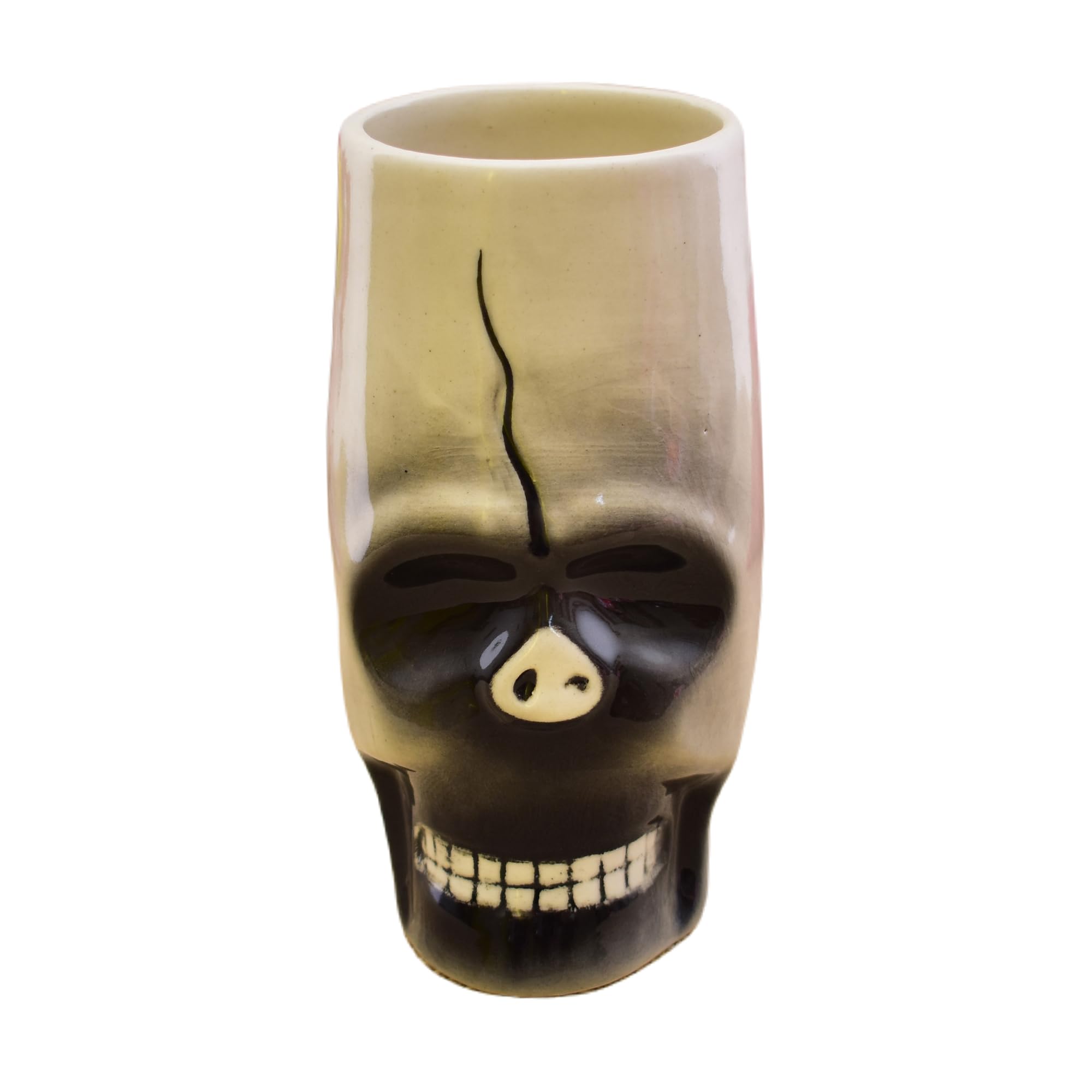 Kunhar Ceramic Cutlery Holder Spoon Holder, Pen Holder, Brush Stand, 1 Piece, White Black