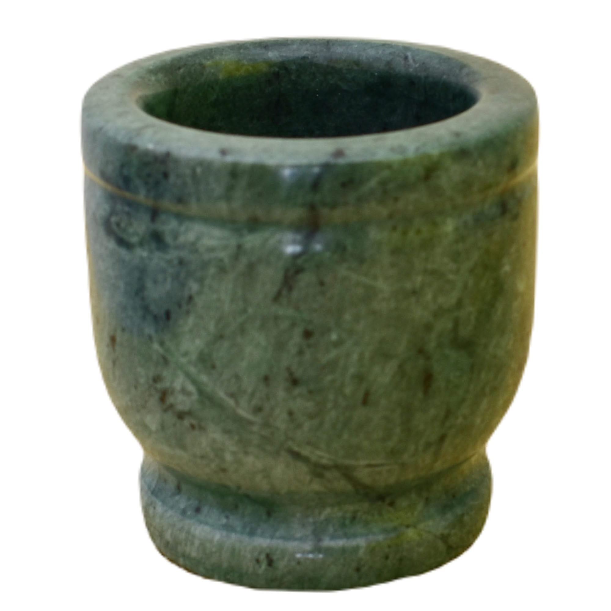 KunhaR Natural green Marble Mortar and Pestle Set, Imam Dasta, Ohkli Musal, Kharal - 4 x 4 Inches, Green(Full Polish)