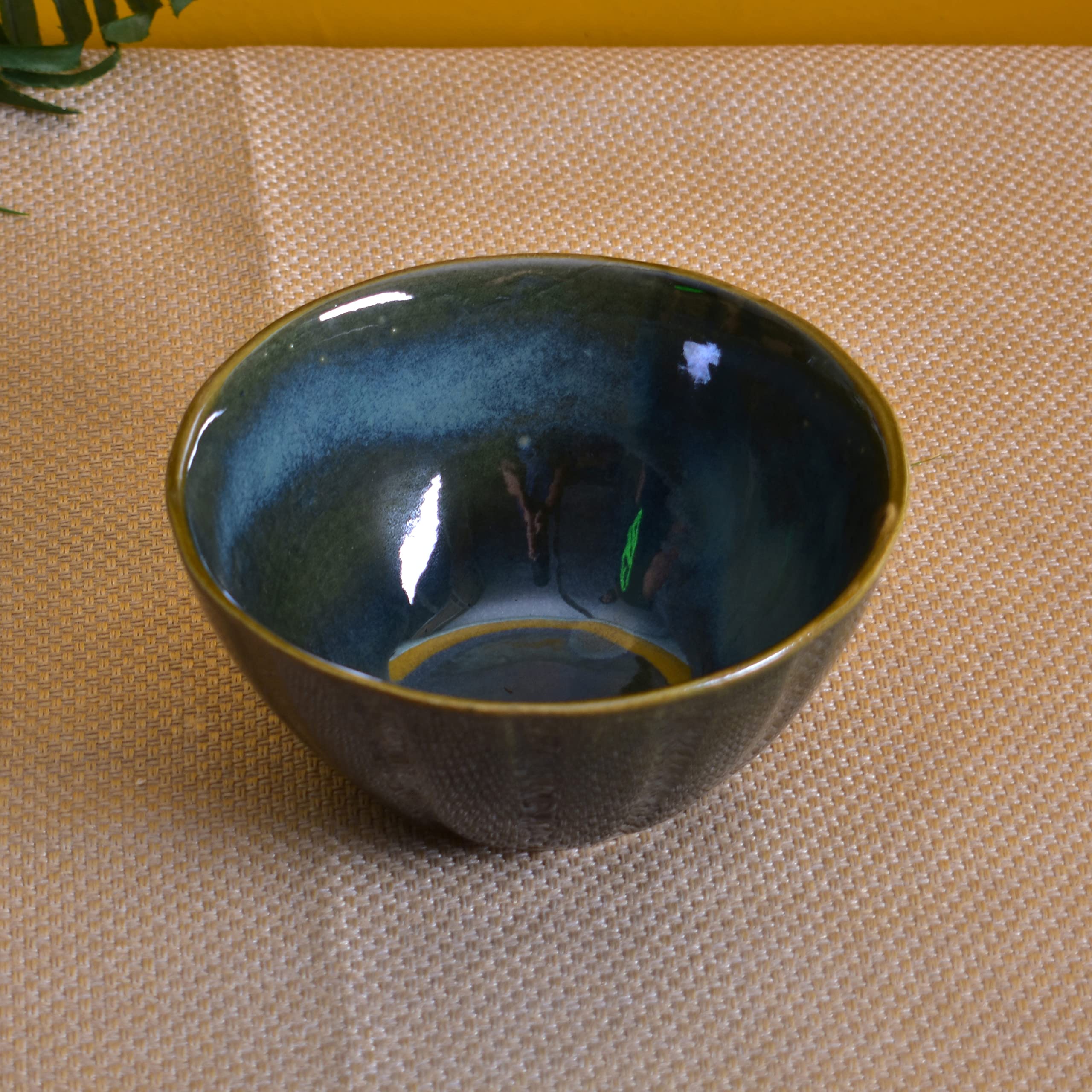 Kunhar Glazed Studio Pottery Ceramic Bowl - 1000 ML, 1 Piece, Charcoal Grey