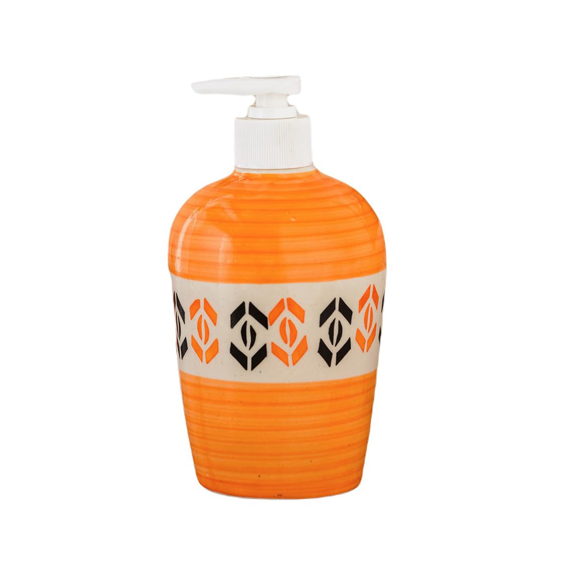KunhaR Ceramic Liquid Soap Dispenser - Orange, 450ml, 2 Pieces