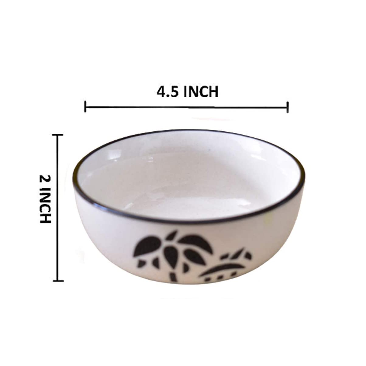 Kunhar Goat Ceramic Serving Bowls (Coconut White, 400 Ml)-2 Pieces,11.4 cm,H_5 cm,W_11.4 cm