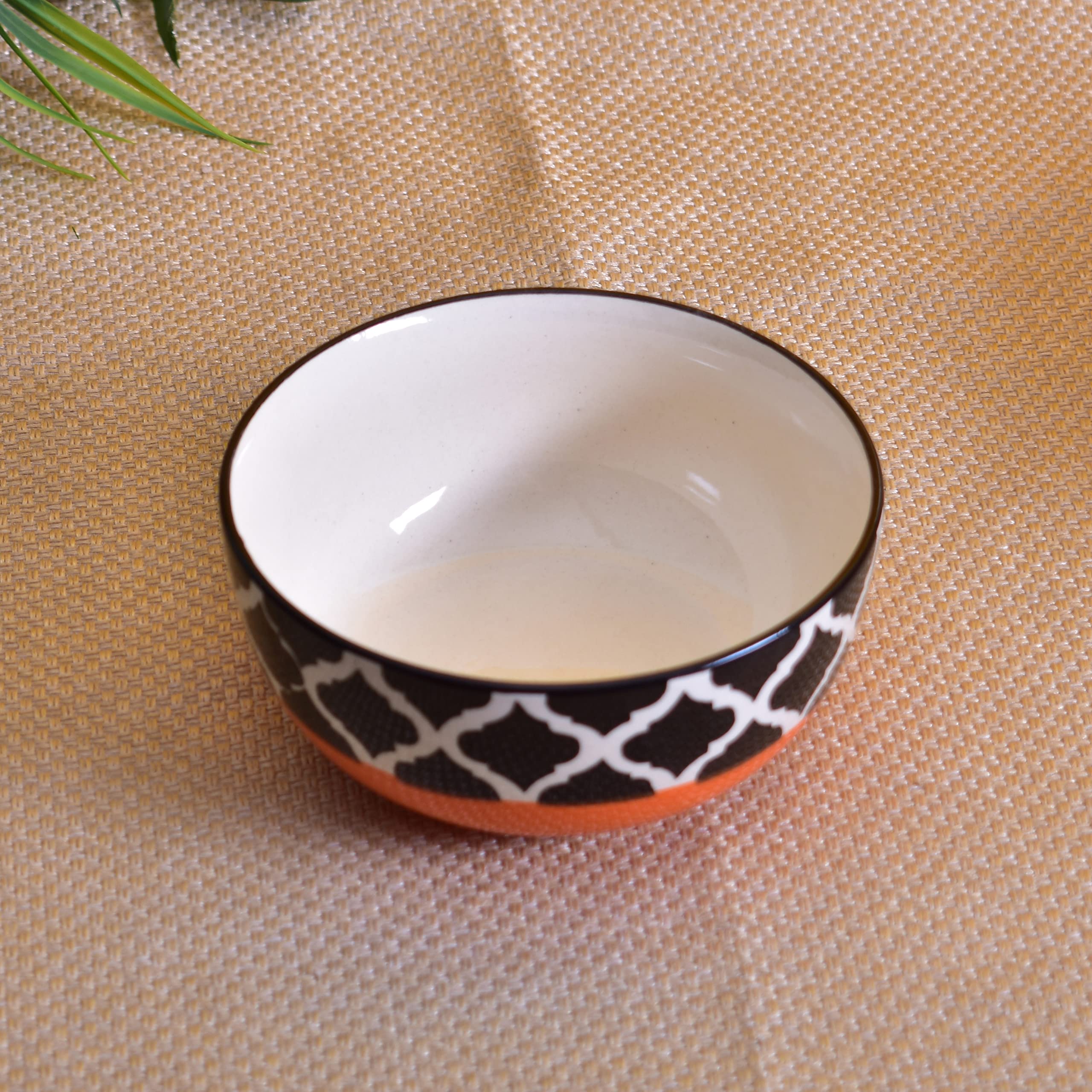 Kunhar Ceramic Bowls - 400 ML, 2 Pieces, Red Chidi