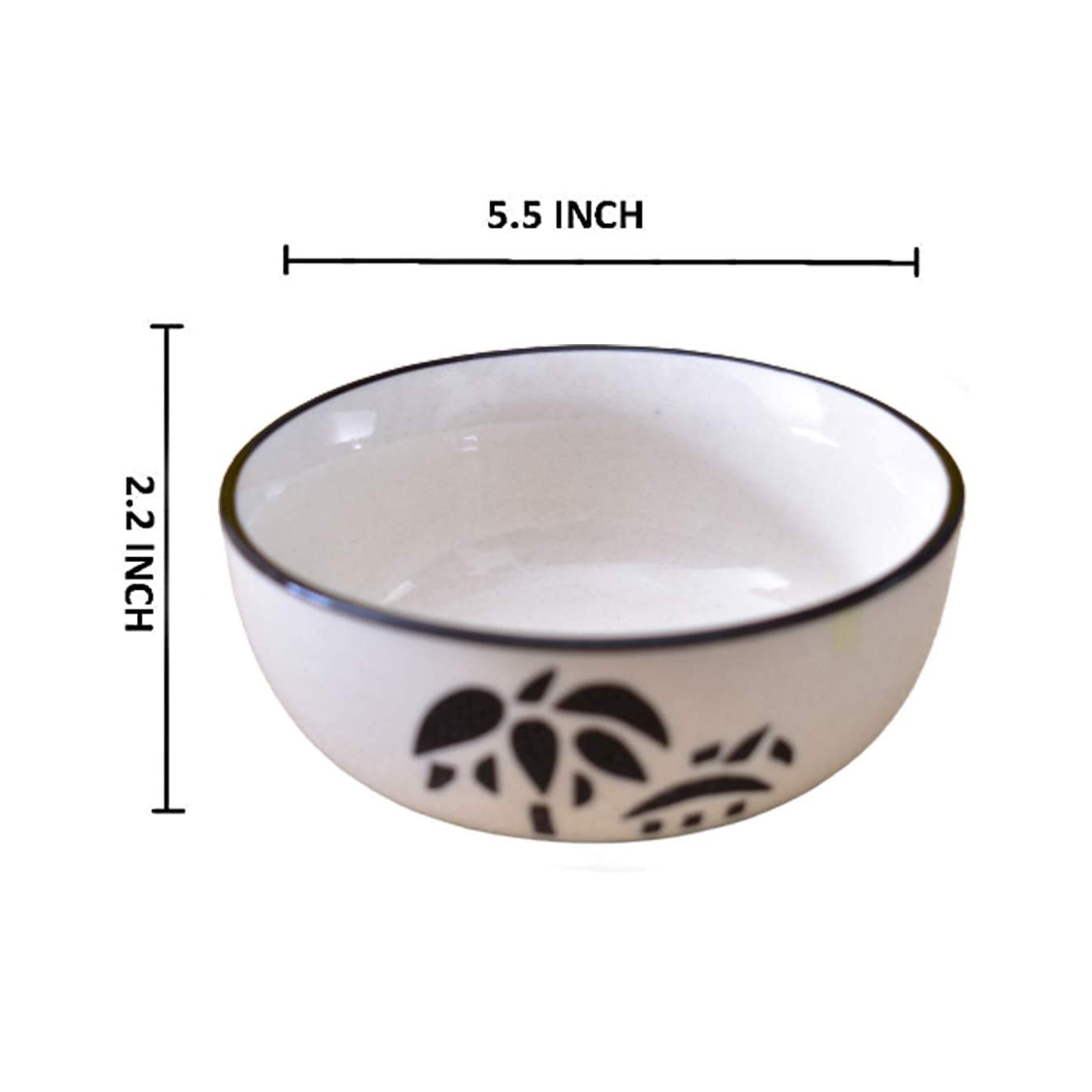Kunhar Ceramic Serving Bowls (Coconut White, 600 ml) - 1 Piece