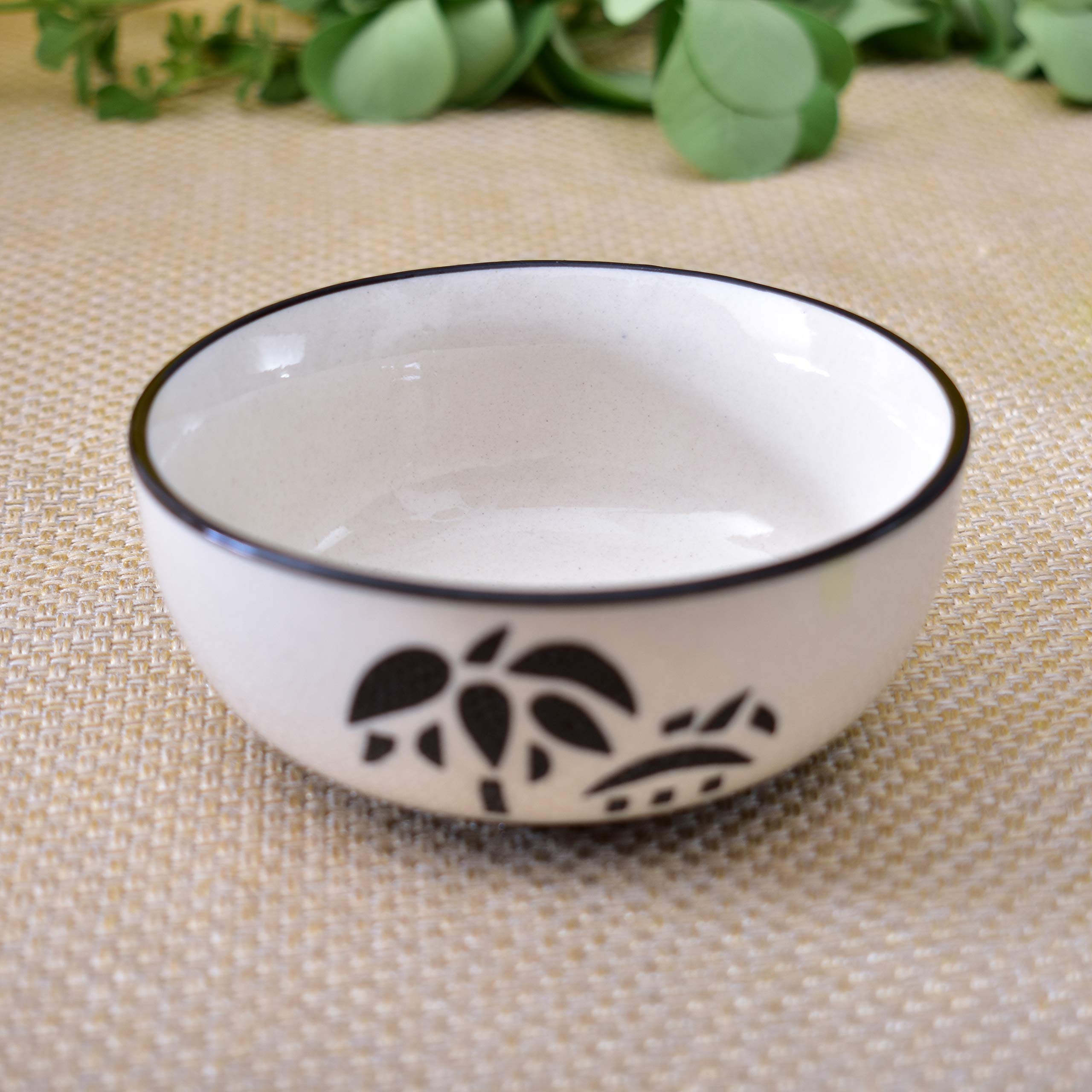 Kunhar Ceramic Serving Bowls (Coconut White, 600 ml) - 1 Piece