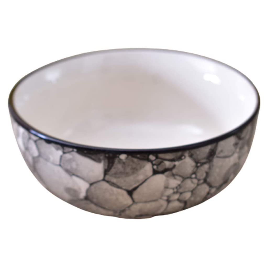 Kunhar Ceramic Serving Bowls (Black Luster, 600 ml) - 1 Piece