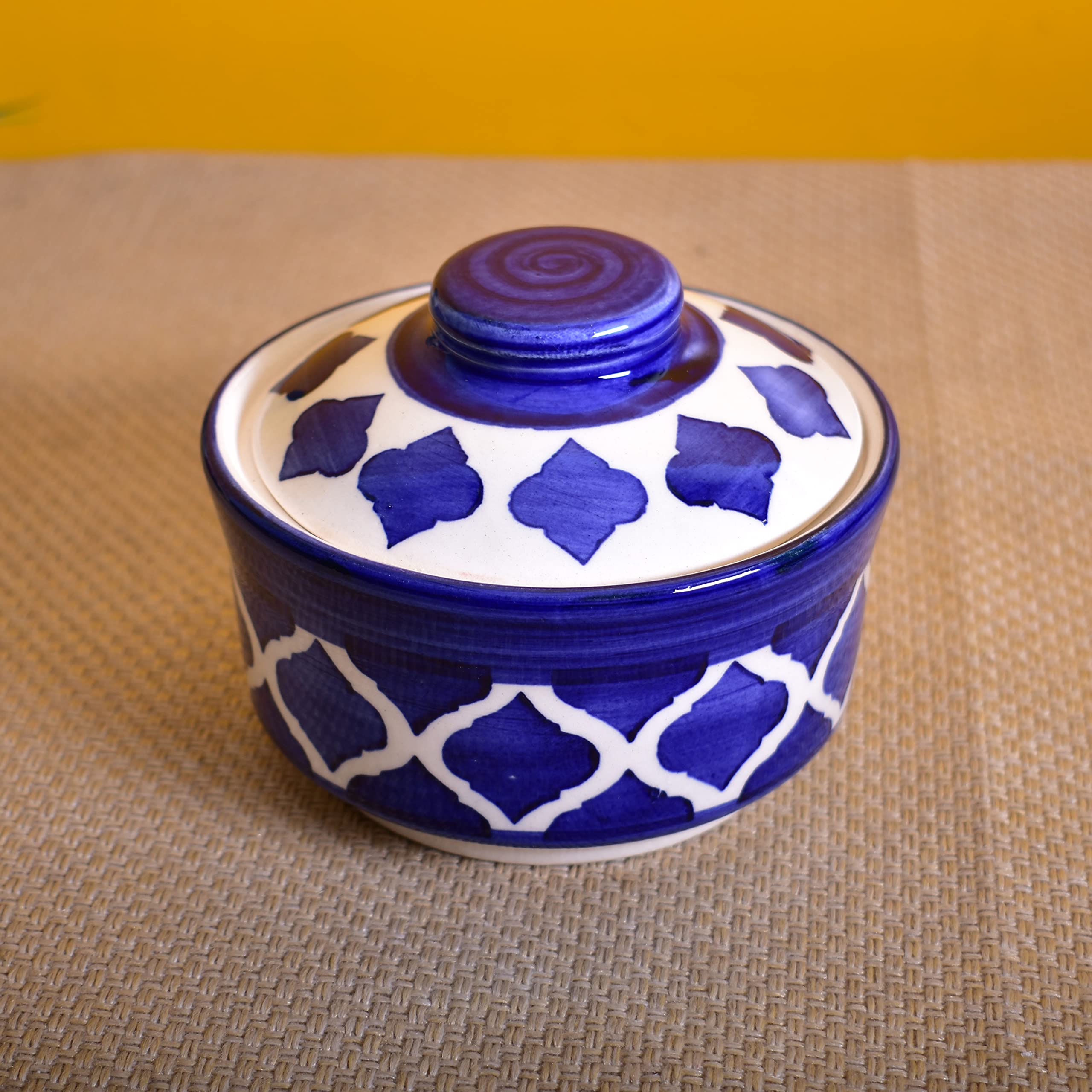 Kunhar Ceramic Donga, Ceramic Serving Donga, 1000 Ml, 500 Ml and 250 Ml, 3 Pieces, Blue Chidi