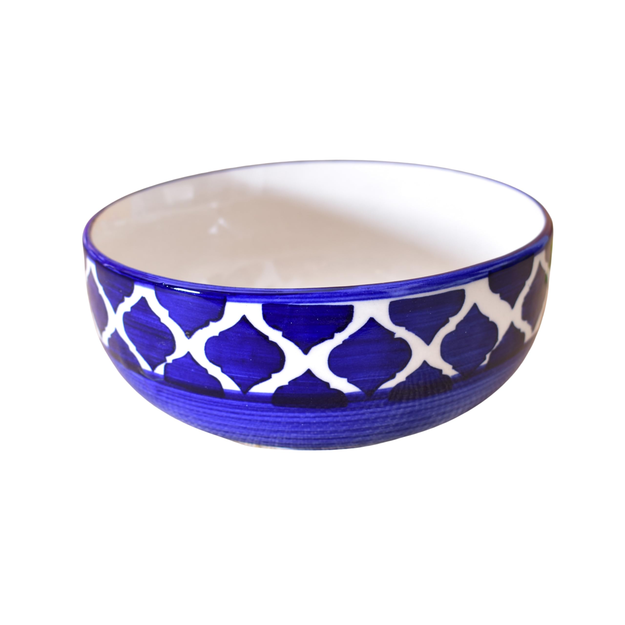 Kunhar Ceramic Mixing Bowls, Microwave Safe Bowl for Kitchen, Freezer & Dishwasher, Ideal for Snacks, Rice, Salad, and Noodles - 600 ML, 2 Pieces, Blue Chidi