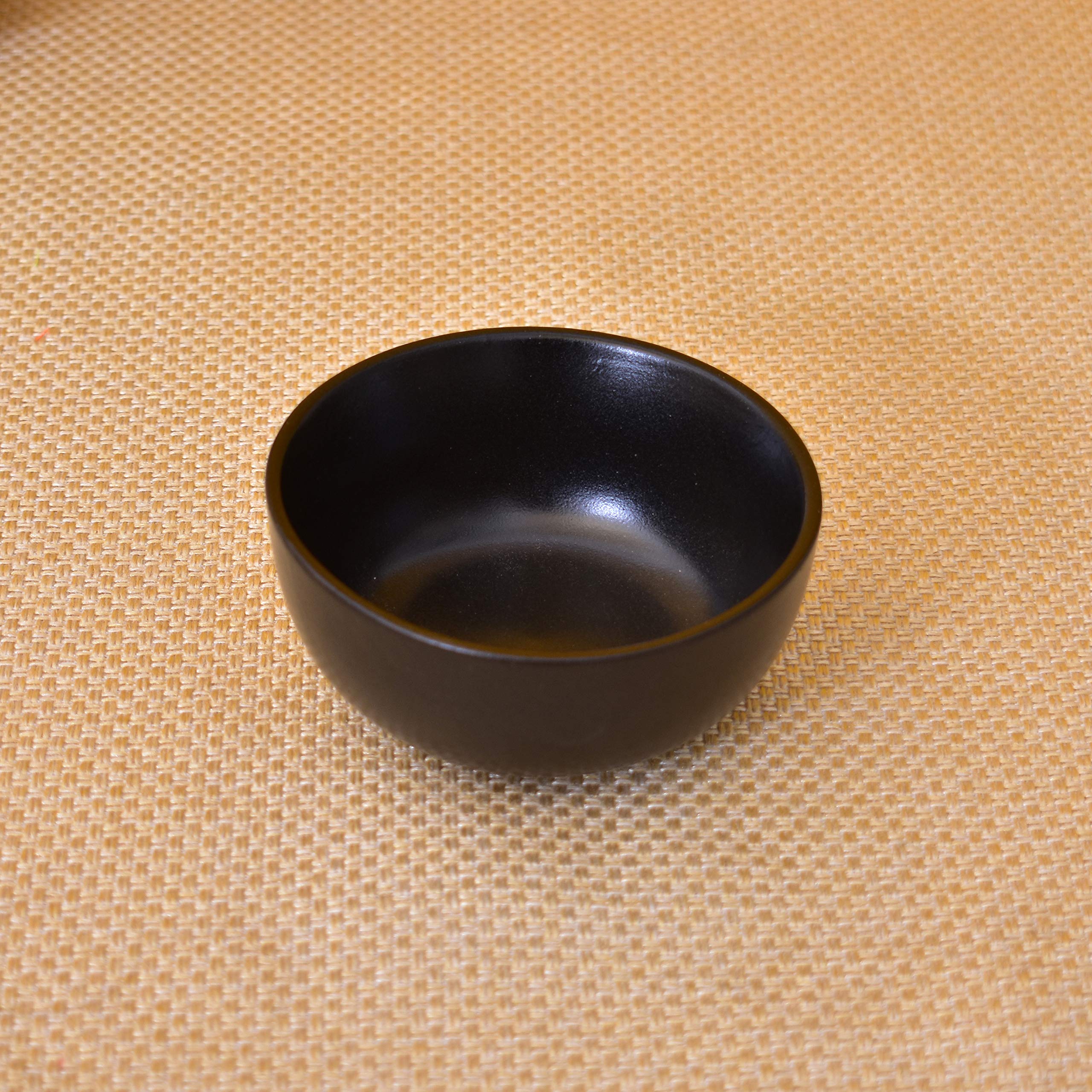 KunhaR Ceramic Matt Finish Dessert Bowl - 200 Ml, 4 Pieces, Black