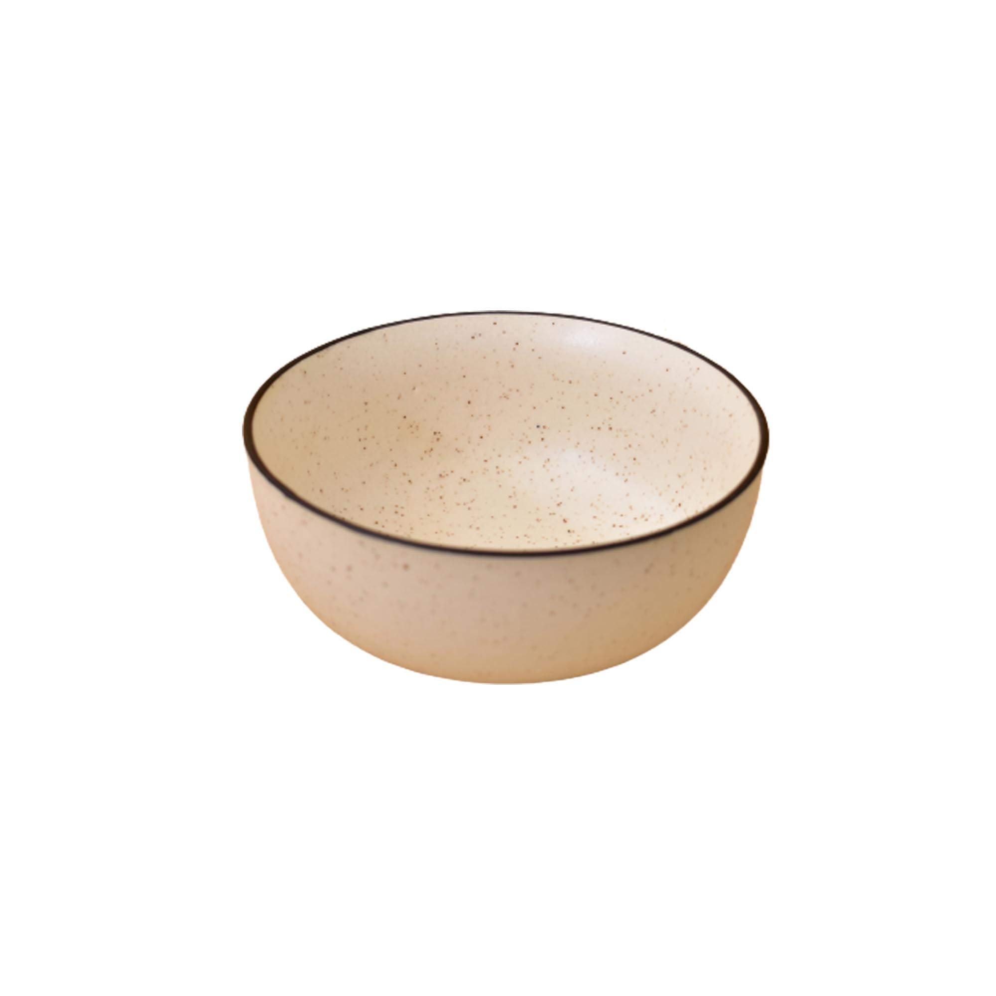 Kunhar Ceramic Serving Bowls (White Matt Black Border, 1500 ml) - 1 Piece