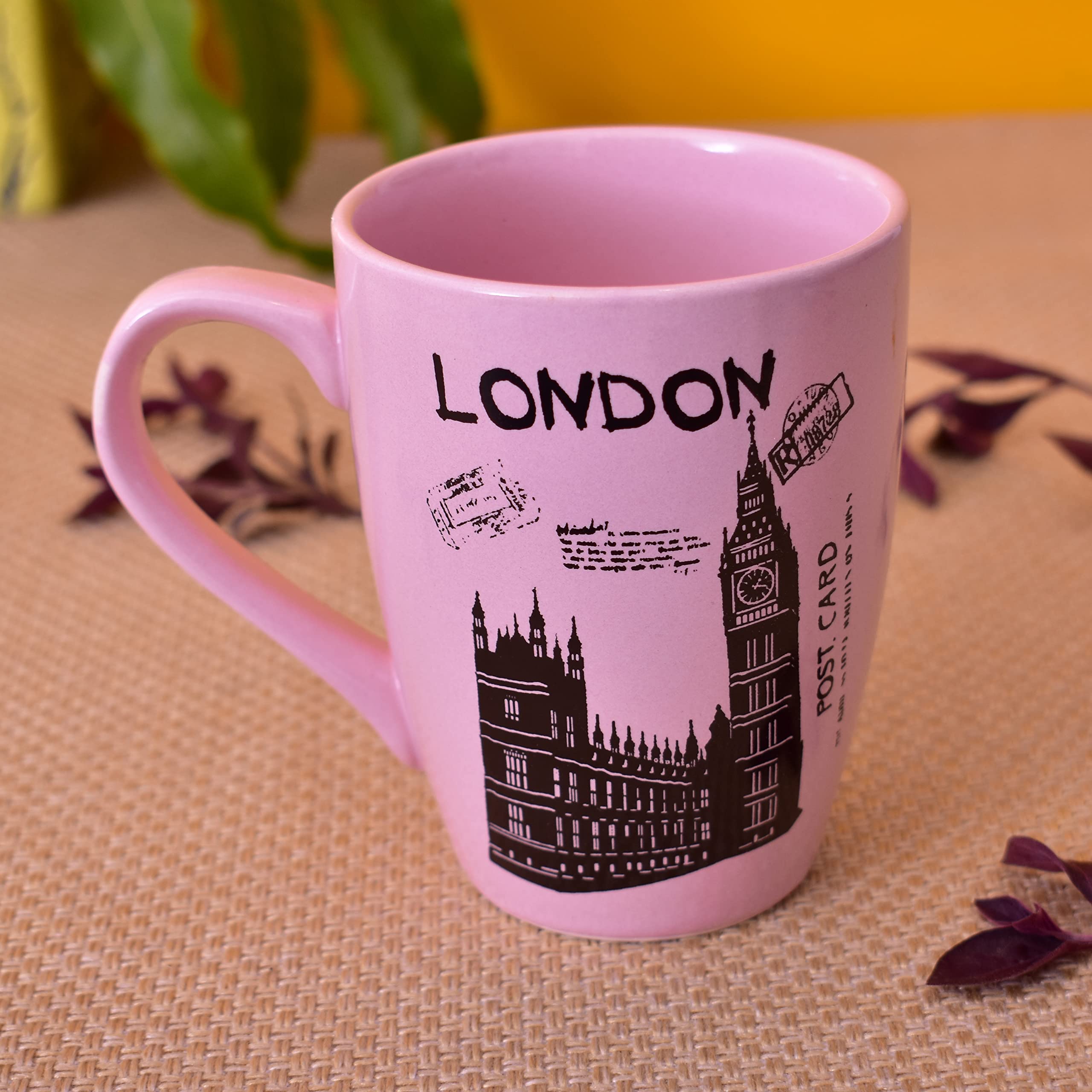 Kunhar Ceramic Coffee Mug - 6 Pieces, Multicolor, 300ml