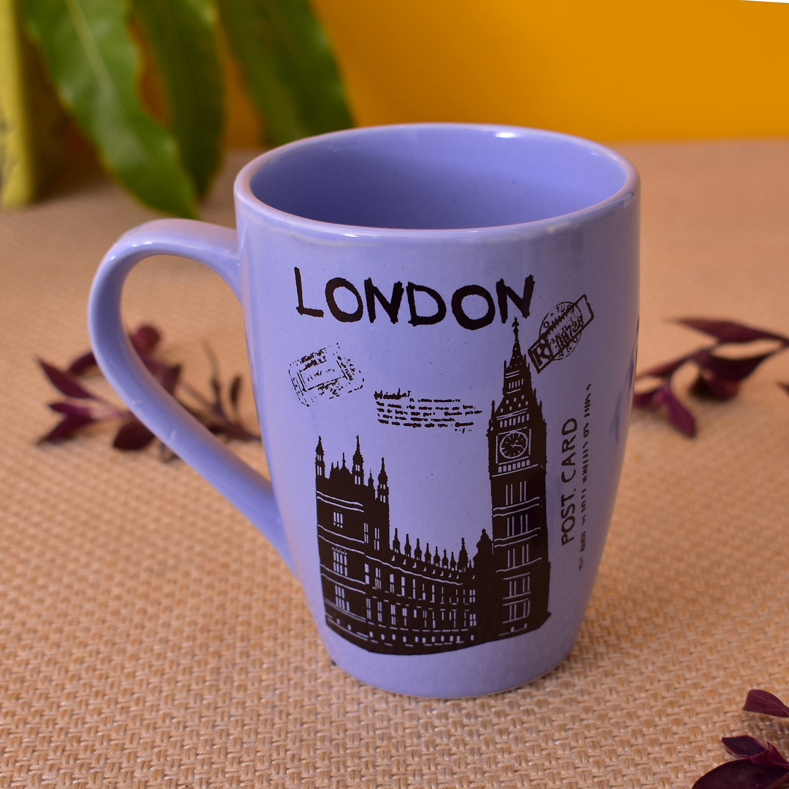 Kunhar Ceramic Coffee Mug - 6 Pieces, Multicolor, 300ml