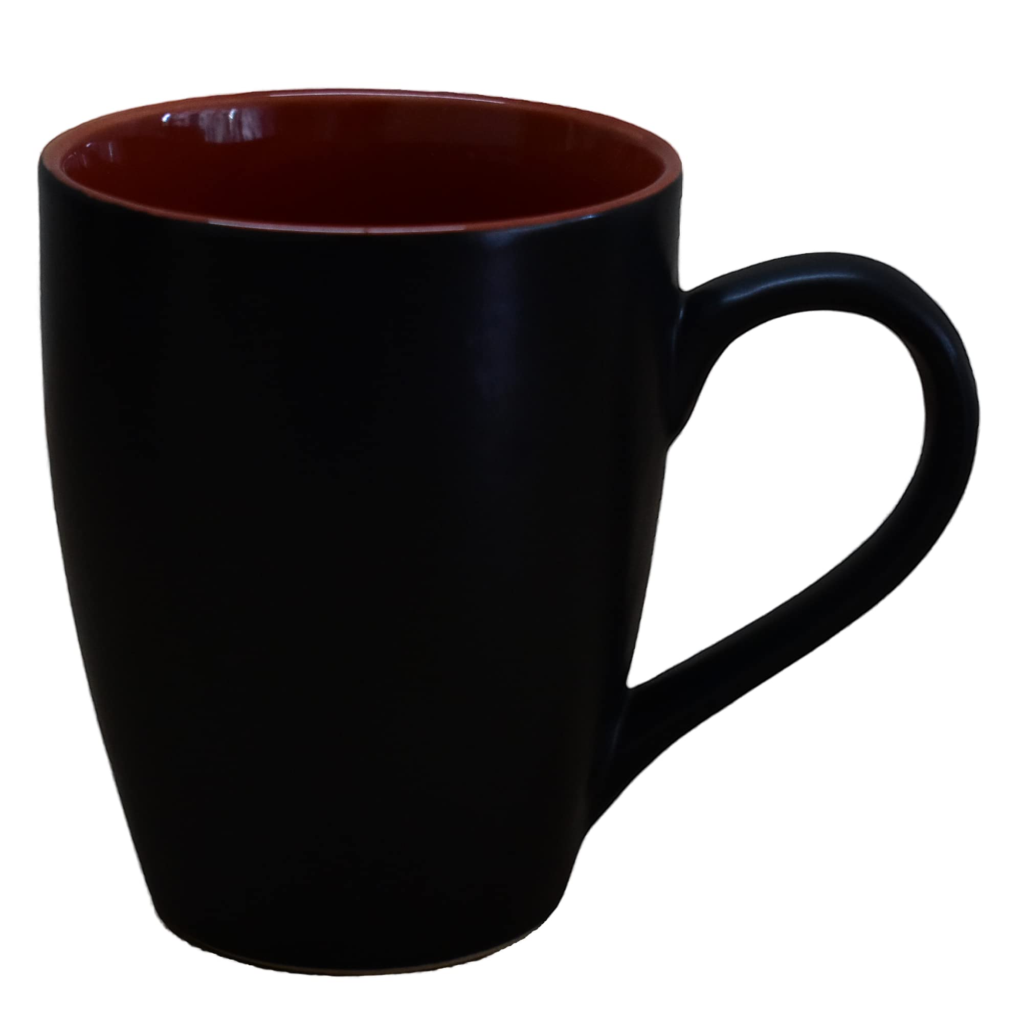 Kunhar Ceramic Coffee Mug, Ceramic Milk Mug - 350 Ml, 1 Piece, Black Red