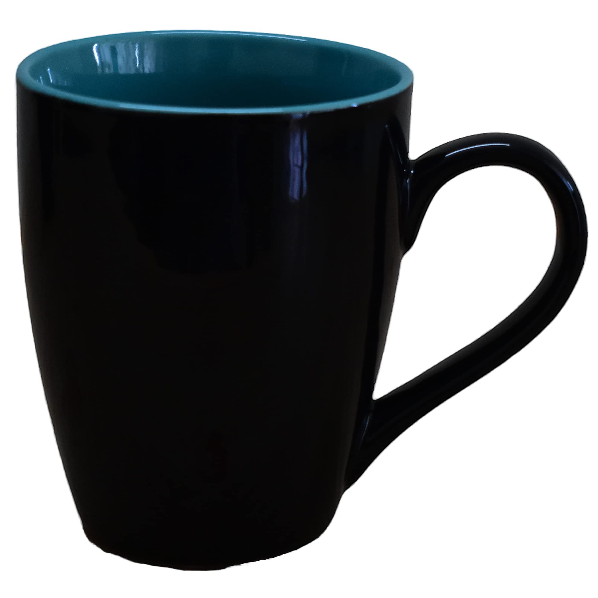 Kunhar Ceramic Coffee Mug, Ceramic Milk Mug - 350 Ml, 1 Piece, Nile Blue Black Shine