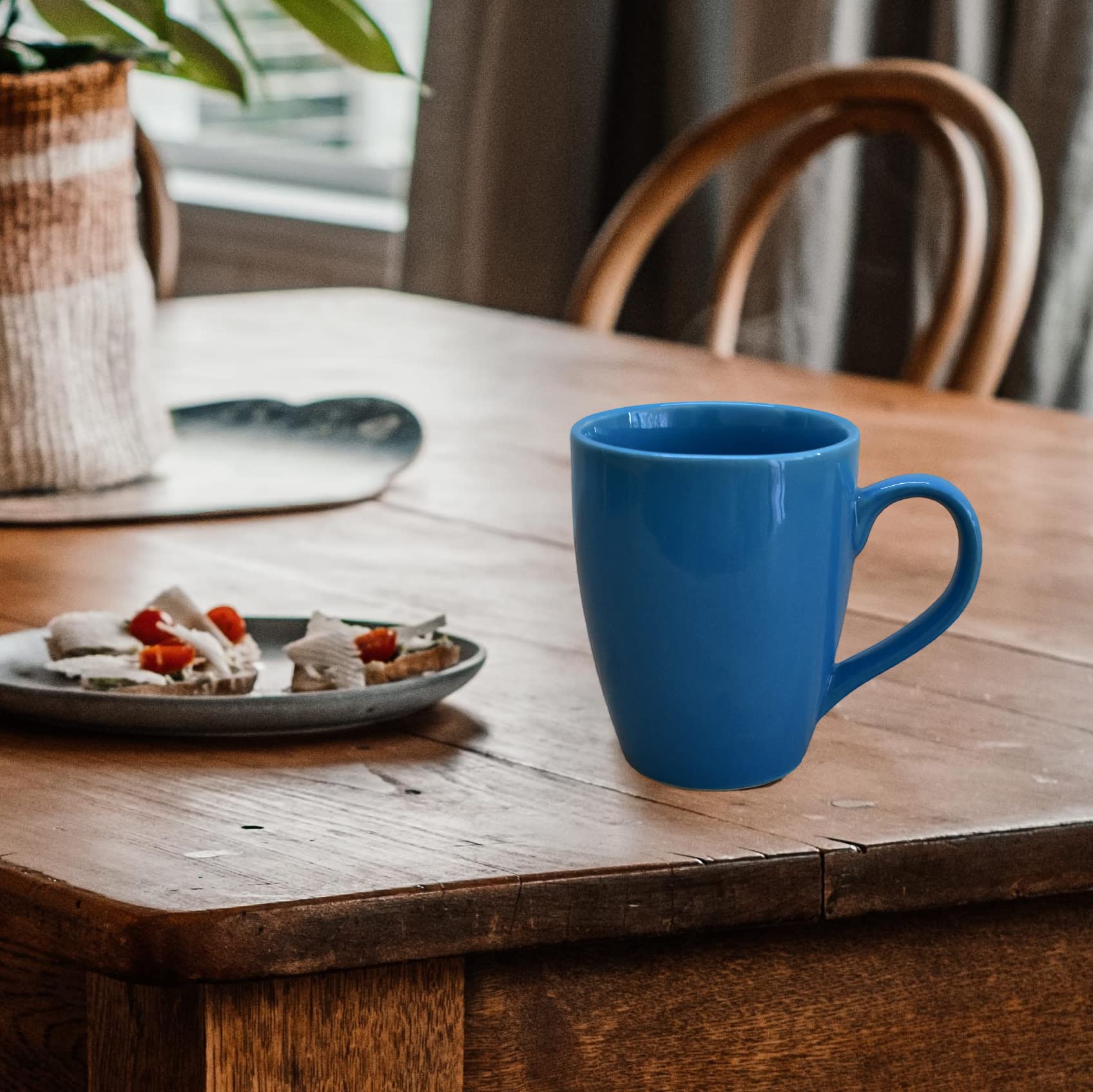 Kunhar Ceramic Coffee Mug, Ceramic Milk Mug - 350 Ml, 2 Pieces, Astronaut Blue