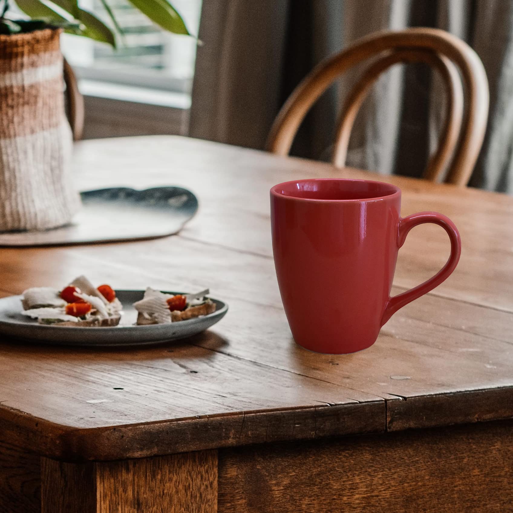 Kunhar Ceramic Coffee Mug, Ceramic Milk Mug - 350 Ml, 1 Piece, Falu Red