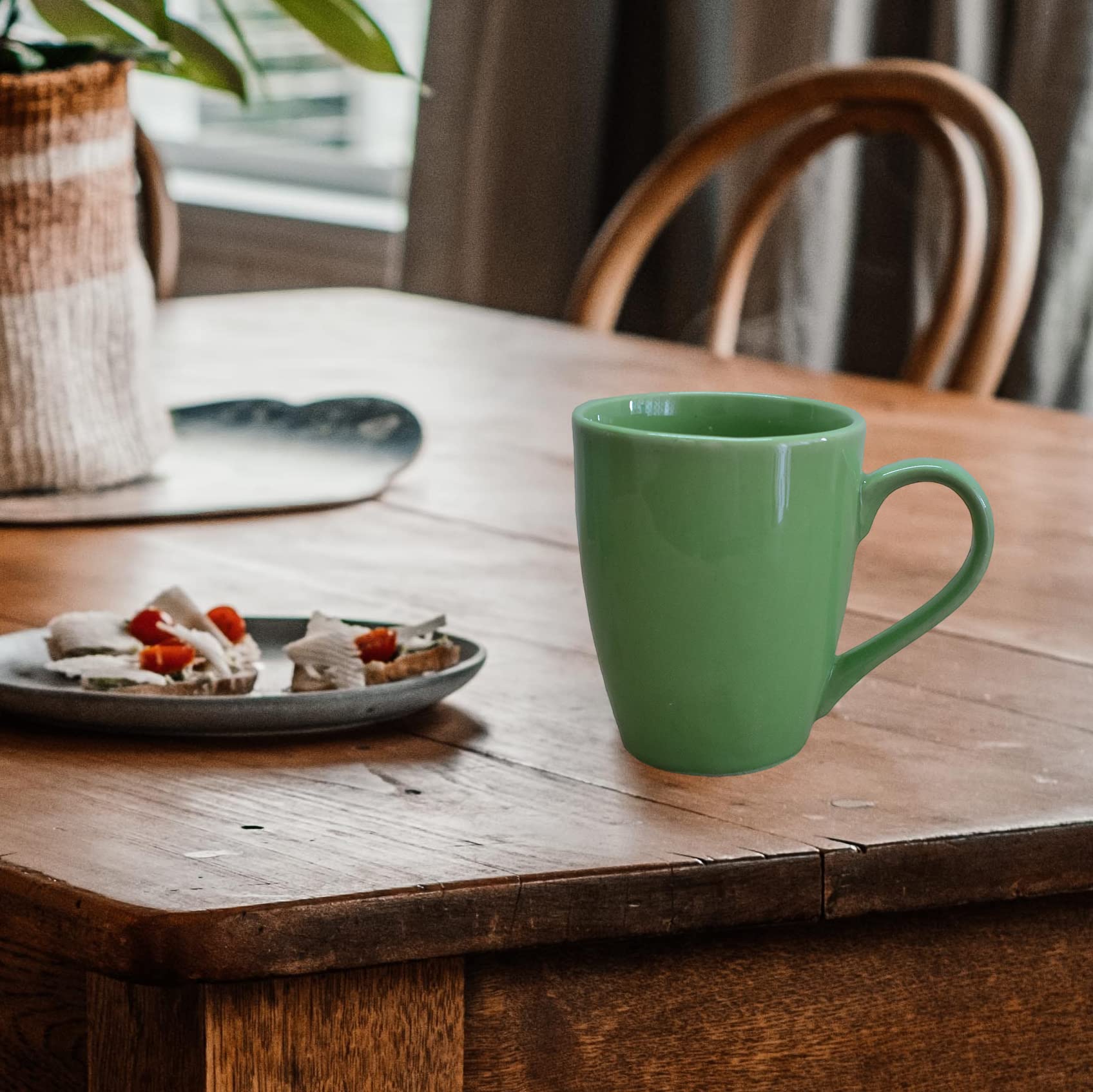 Kunhar Ceramic Coffee Mug, Ceramic Milk Mug - 350 Ml, 1 Piece, Hippie Green