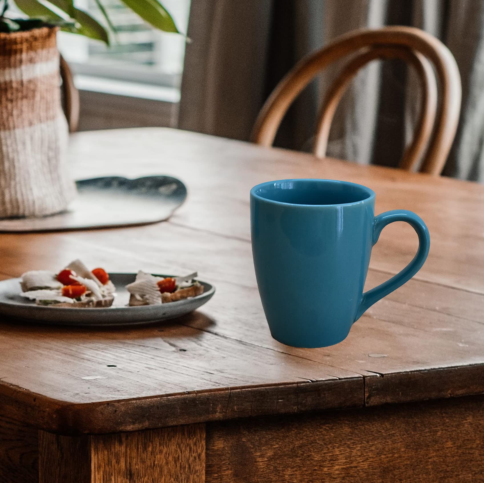 Kunhar Ceramic Coffee Mug, Ceramic Milk Mug - 350 Ml, 2 Pieces, Blue Dianne