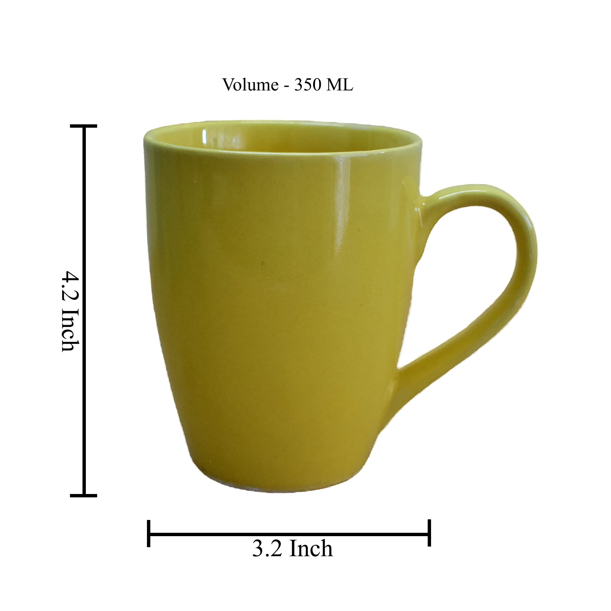 Kunhar Ceramic Coffee Mug, Ceramic Milk Mug - 350 Ml, 2 Pieces, Luxor Gold