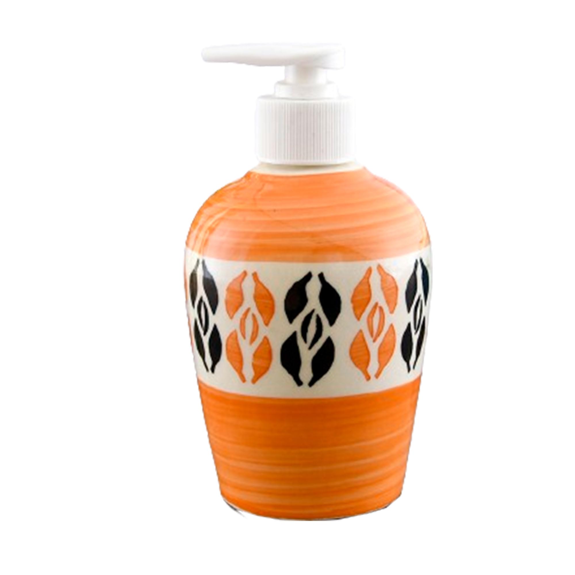 KunhaR Ceramic Long-Lasting Liquid Handwash Soap Dispenser for Bathroom | Handwash Bottle for Kitchen | Soap Dispenser for Wash Basin | Bathroom Accessories | 300 ml, Orange Multicolor, 2 Pieces