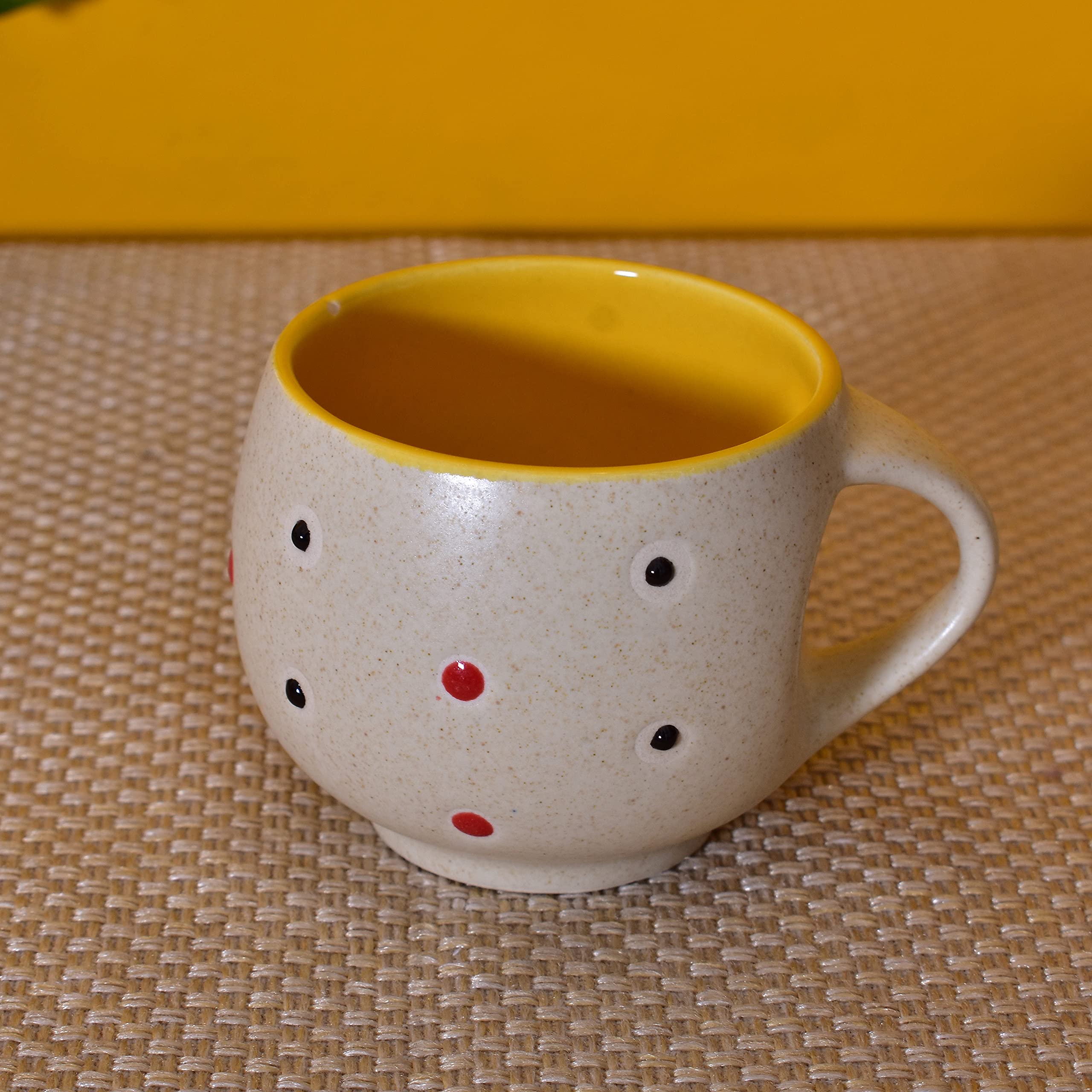 Kunhar Ceramic Multicolor Tea Cups - 6 Pieces, Multicolor, 125ml