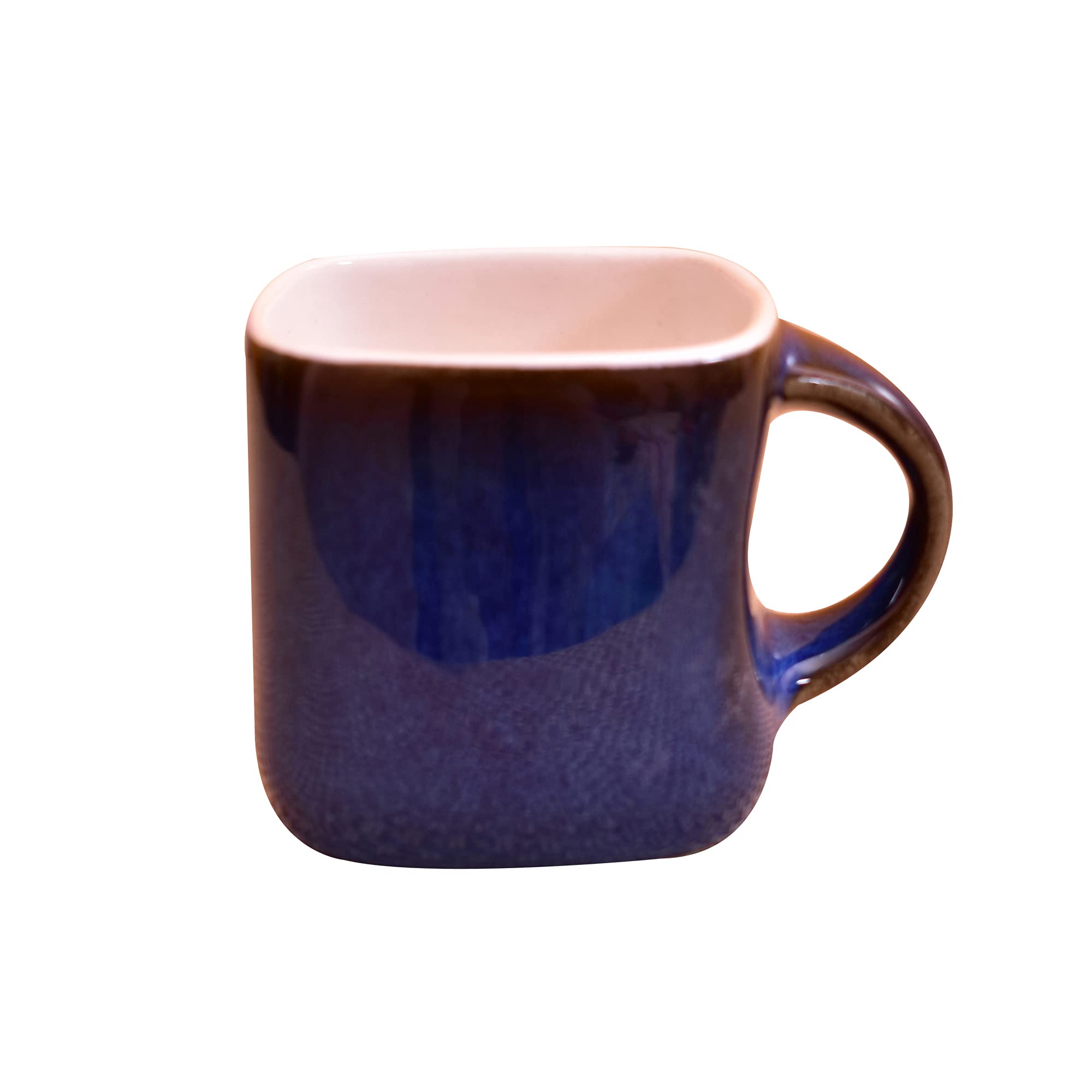 Kunhar Ceramic Tea Cups - 6 Pieces, Blue, 125ml