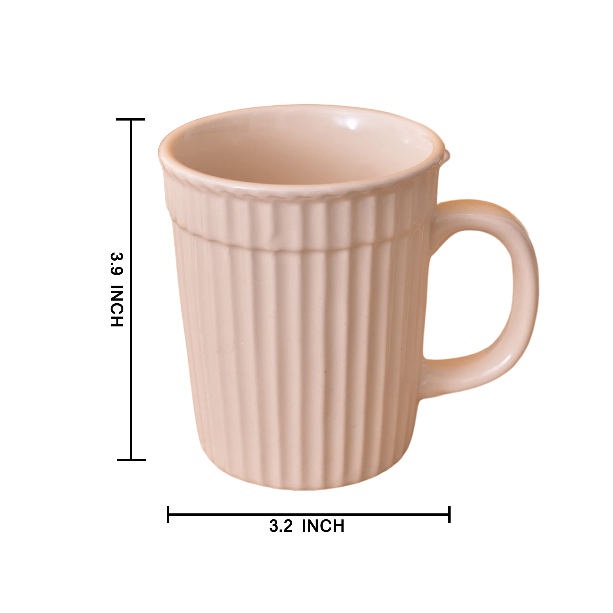 Kunhar Ceramic Coffee Mugs - 1 Piece, Wheat, 290ml