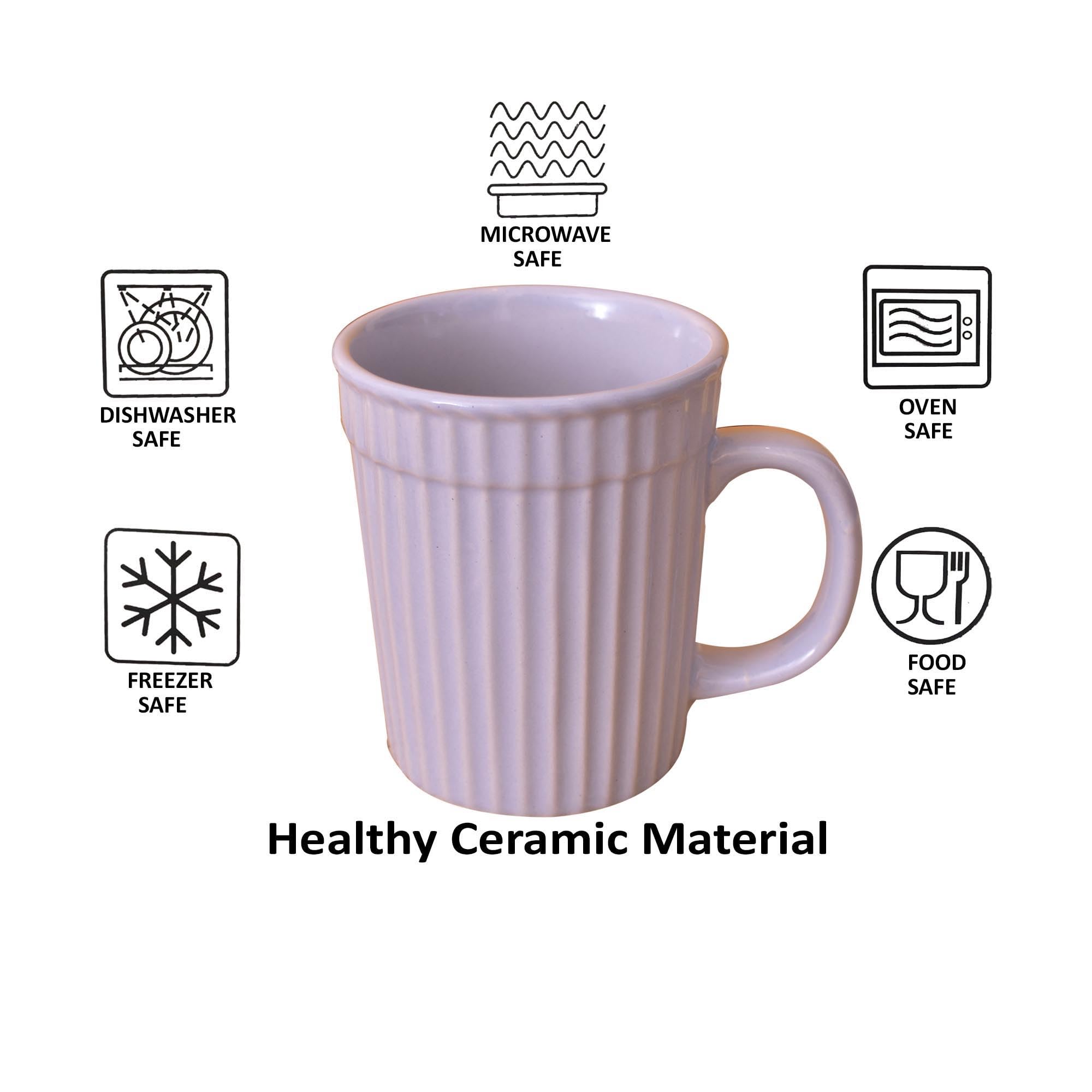 Kunhar Ceramic Coffee Mugs - 1 Piece, Baby Blue, 290ml