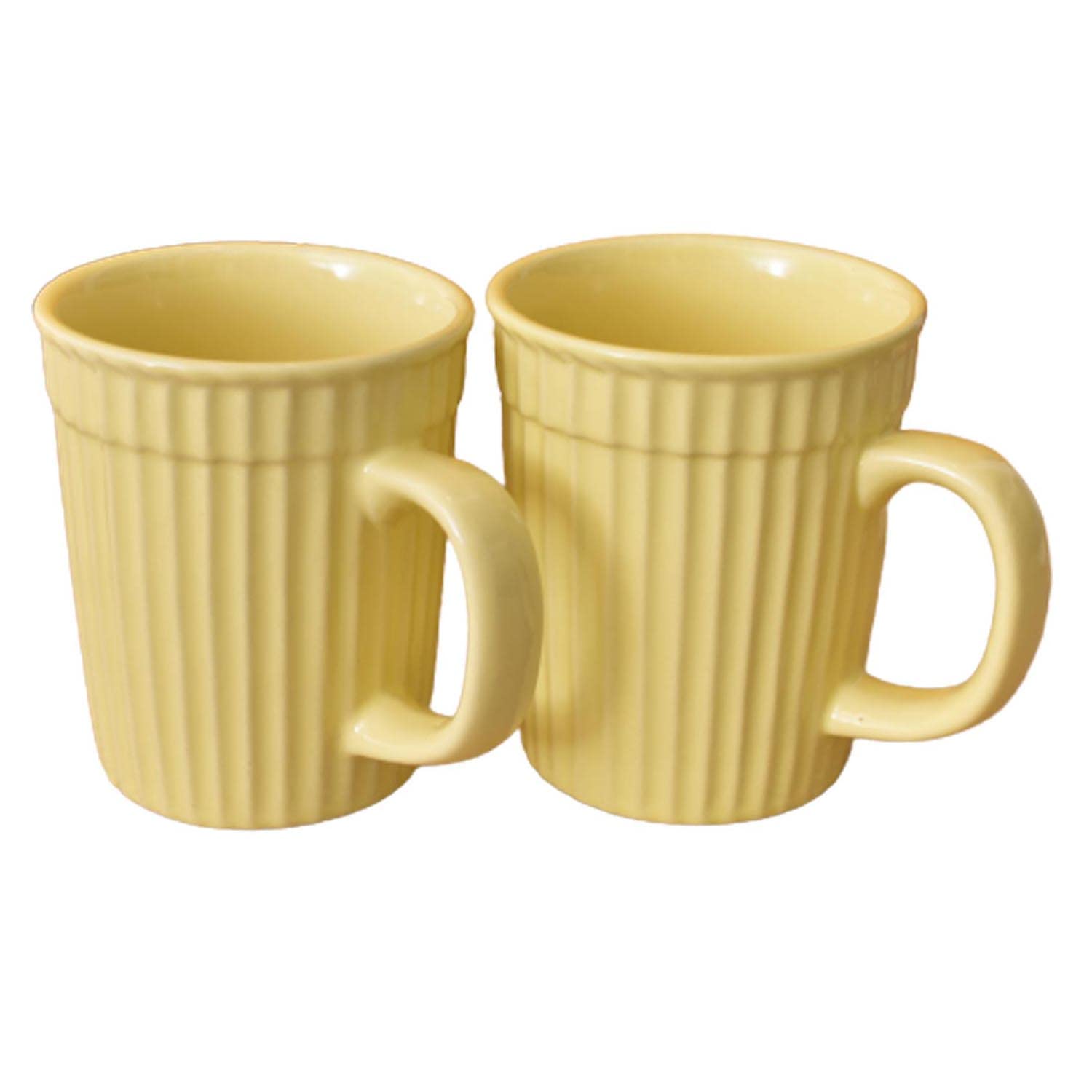 Kunhar Ceramic Coffee Mugs - 2 Piece, Lemon, 290ml
