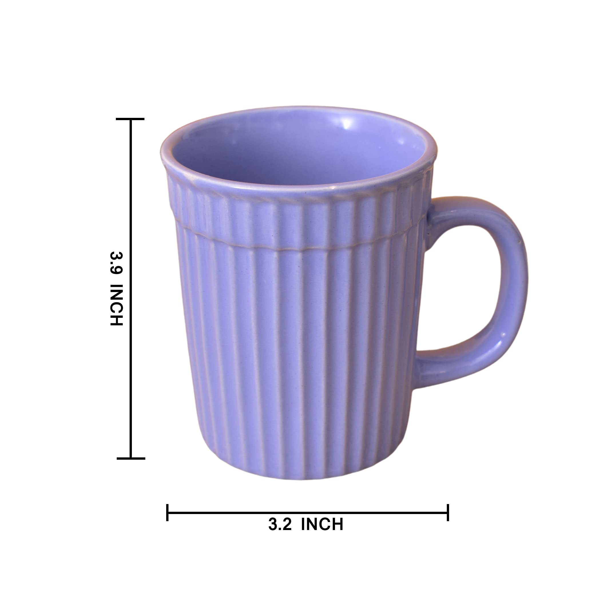 Kunhar Ceramic Coffee Mugs - 1 Piece, Cornflower Blue, 290ml