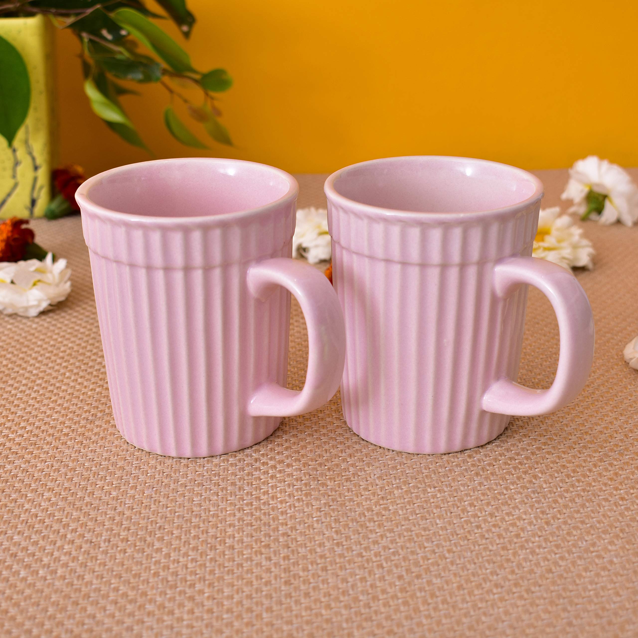 Kunhar Ceramic Coffee Mugs - 2 Piece, Orchid, 290ml