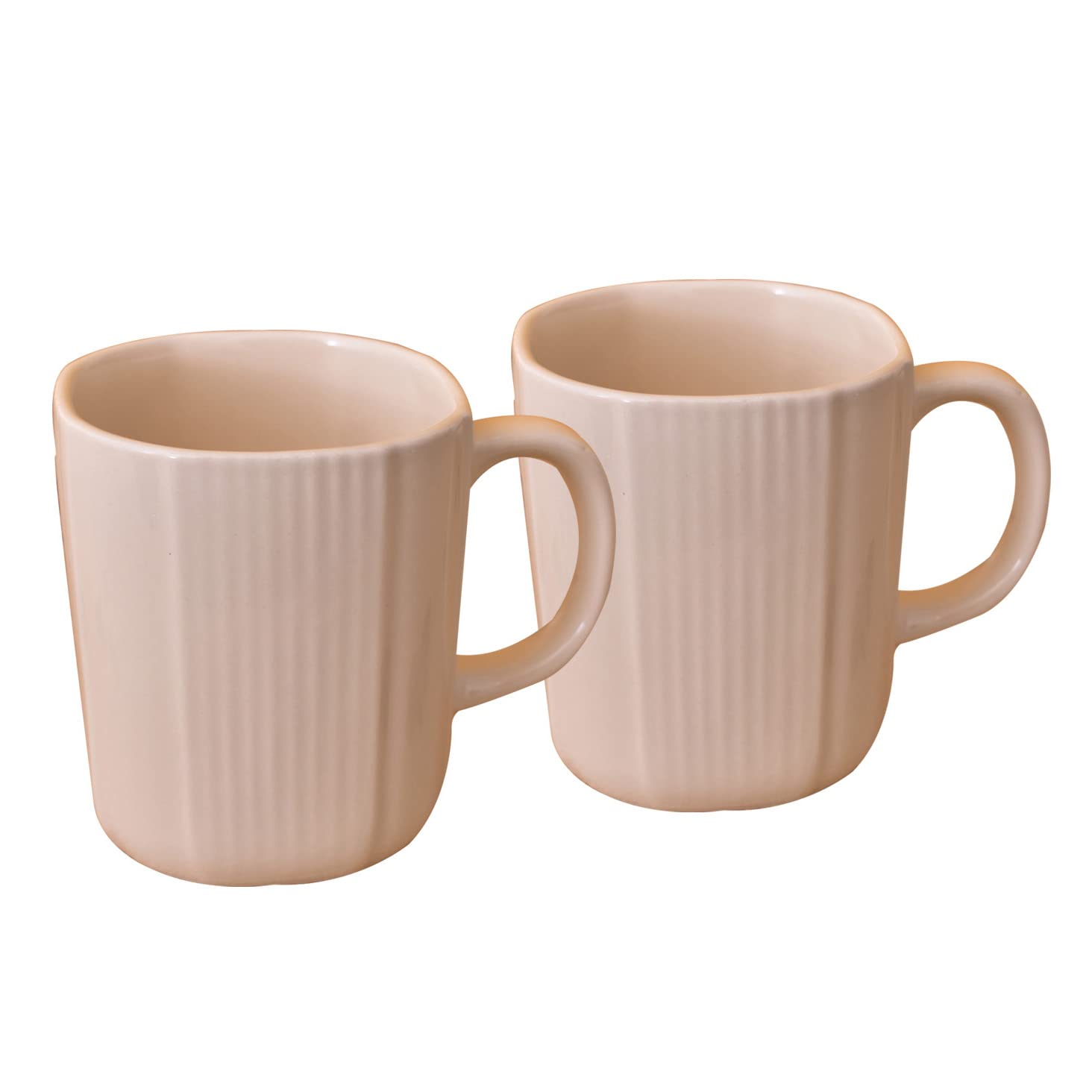 Kunhar Ceramic Coffee Mugs - 2 Piece, Wheat, 300ml