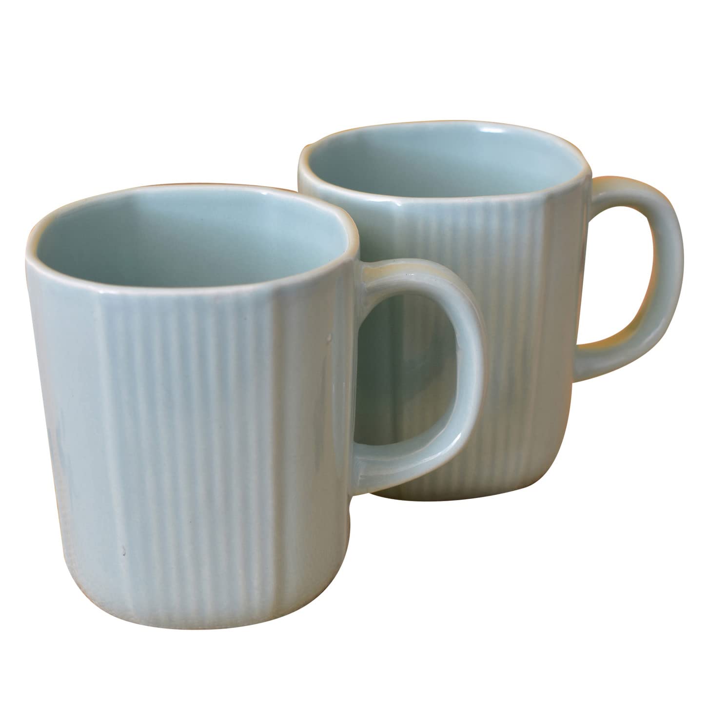 Kunhar Ceramic Coffee Mugs - 2 Piece, Cadet Blue, 300ml