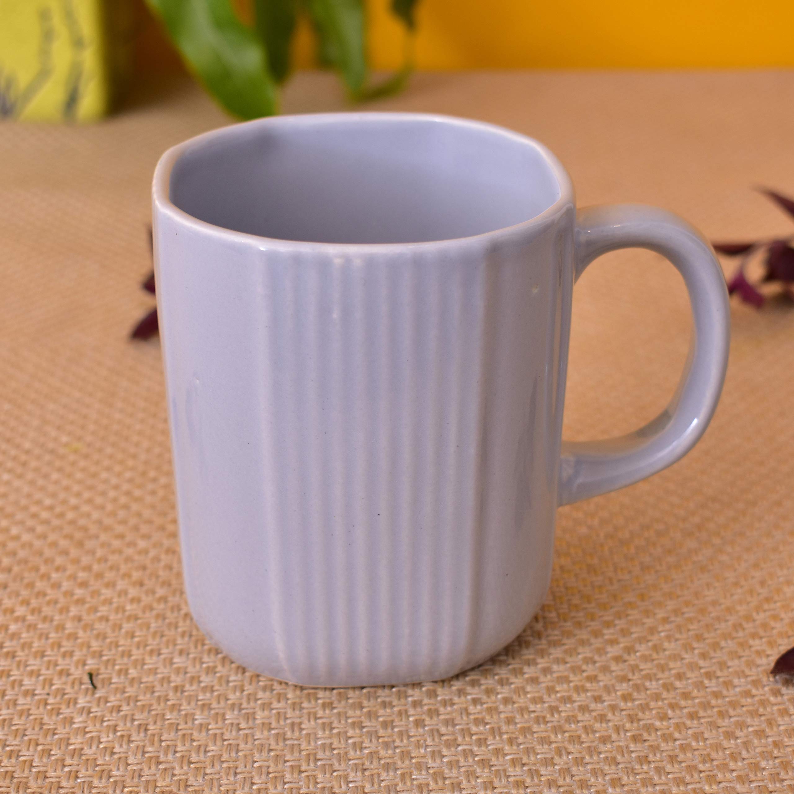 Kunhar Ceramic Coffee Mugs - 1 Piece, Baby Blue, 300ml