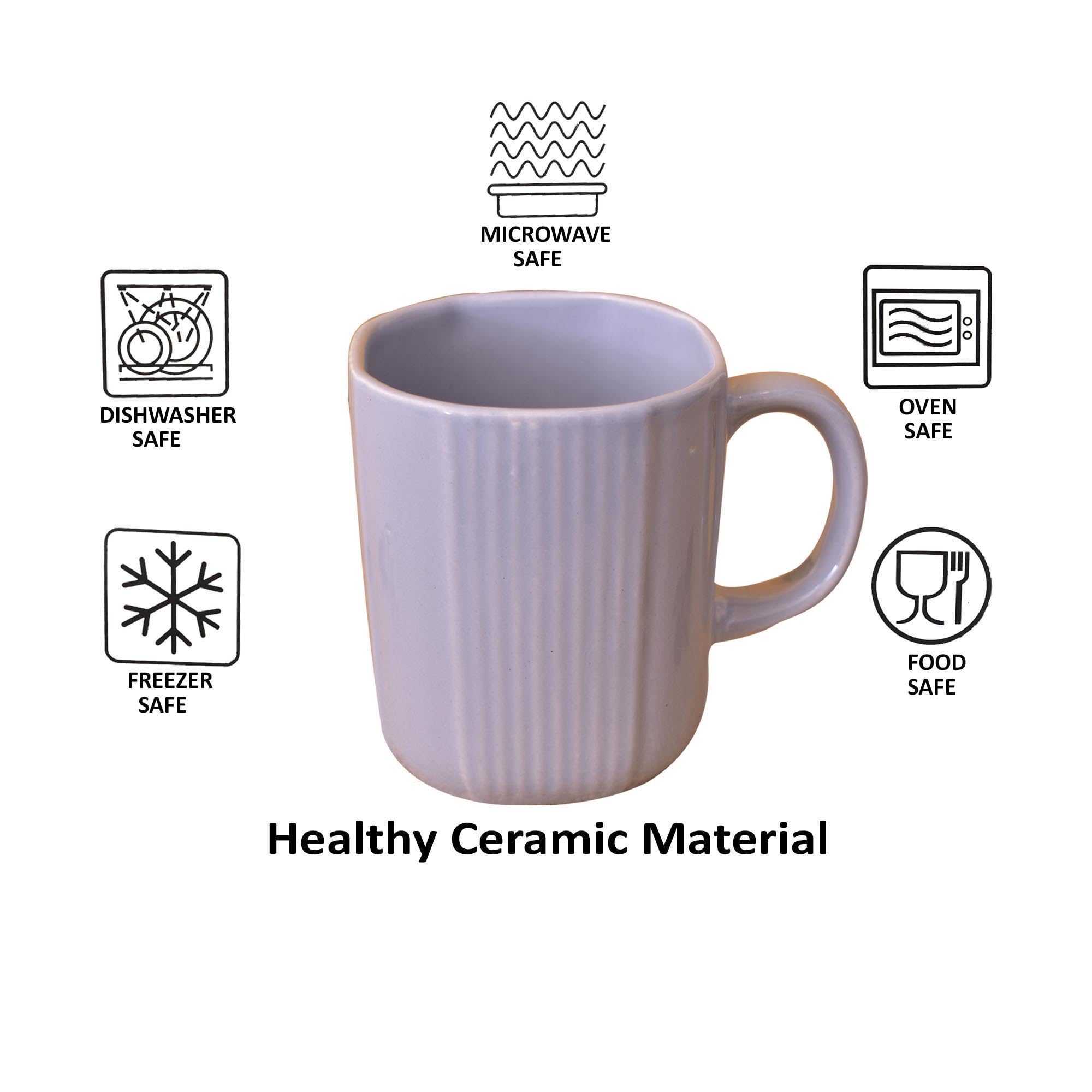 Kunhar Ceramic Coffee Mugs - 1 Piece, Baby Blue, 300ml
