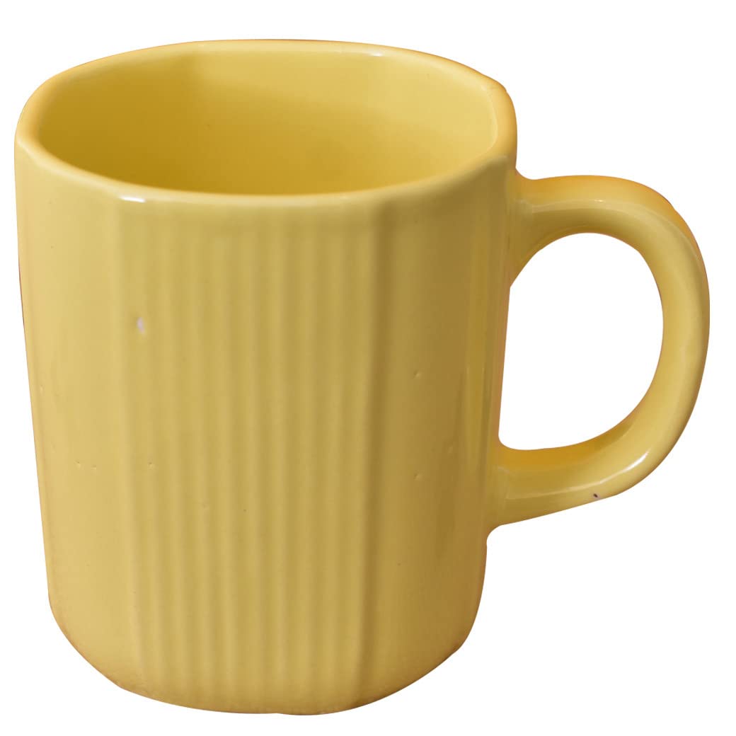 Kunhar Ceramic Coffee Mugs - 1 Piece, Lemon, 300ml