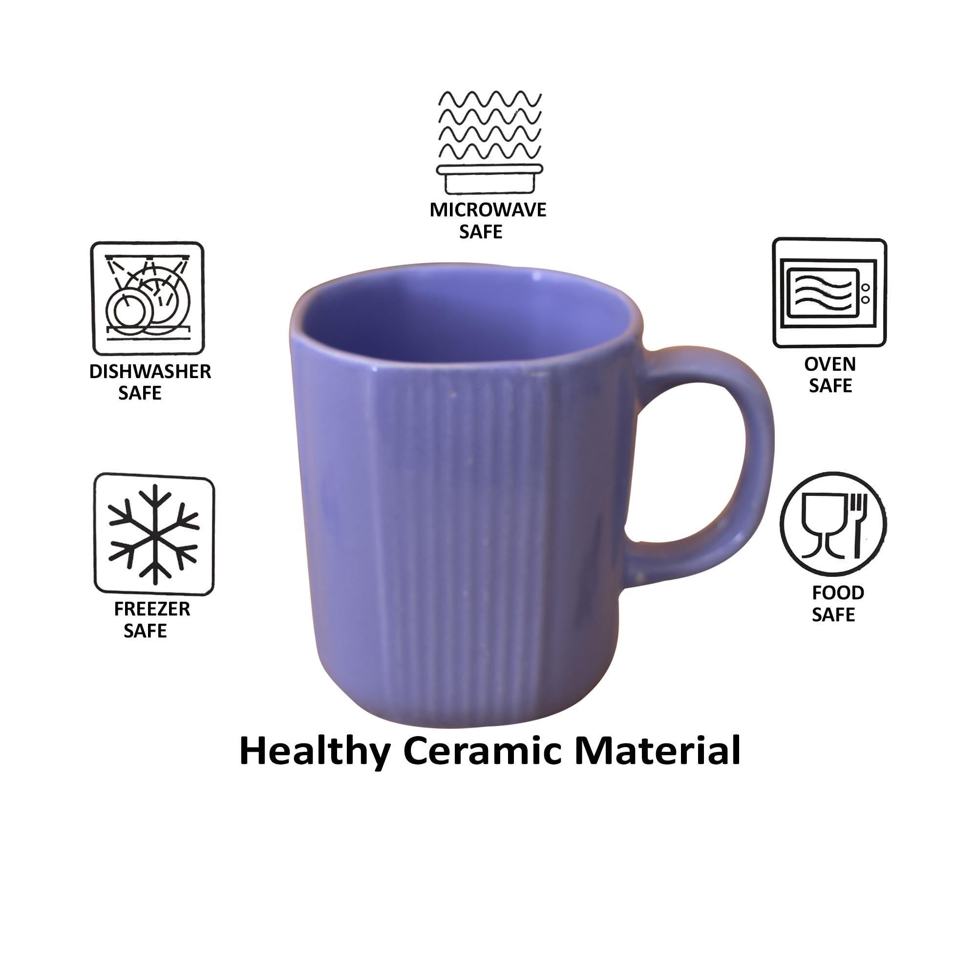 Kunhar Ceramic Coffee Mugs - 1 Piece, Cornflower Blue, 300ml