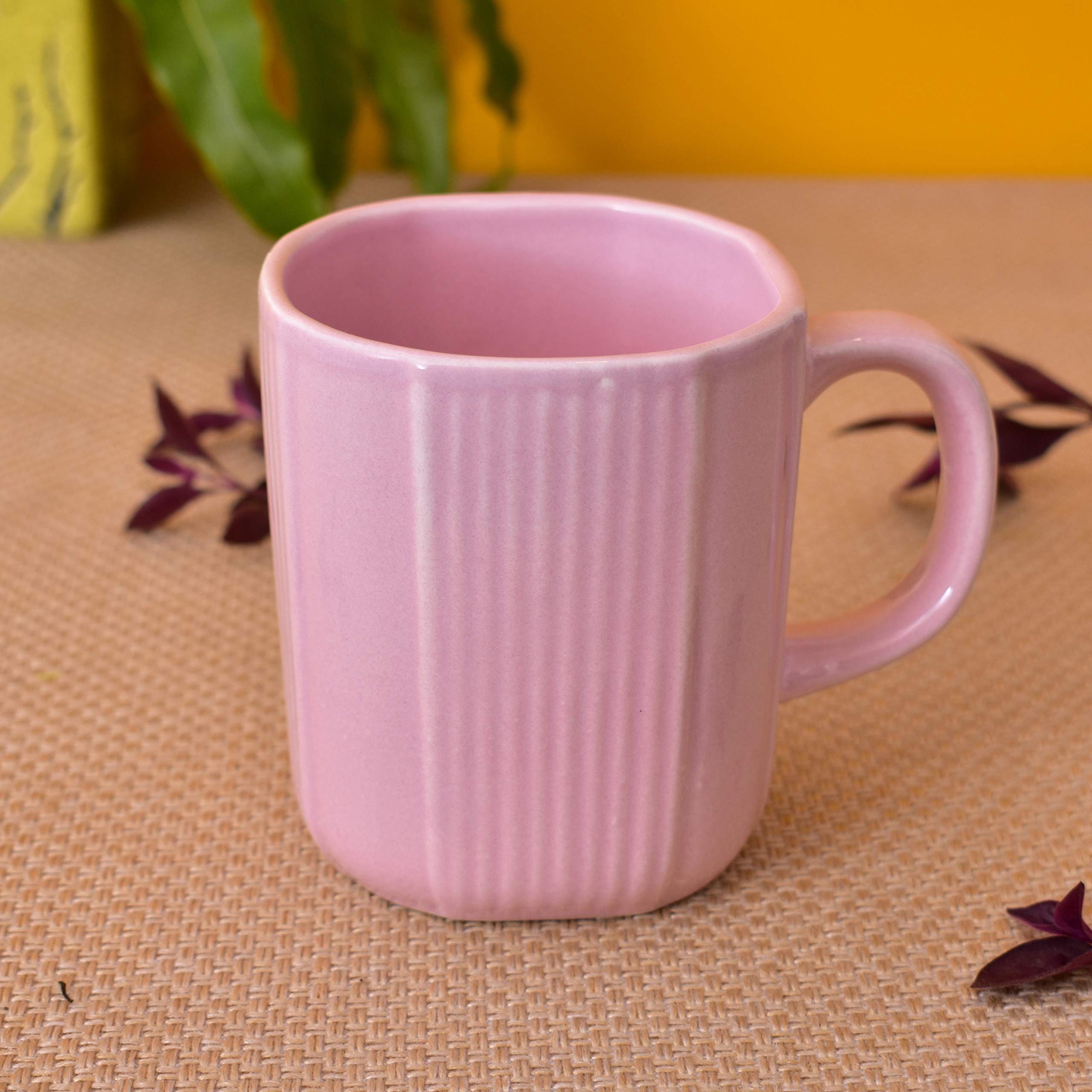 Kunhar Ceramic Coffee Mugs - 1 Piece, Orchid, 300ml
