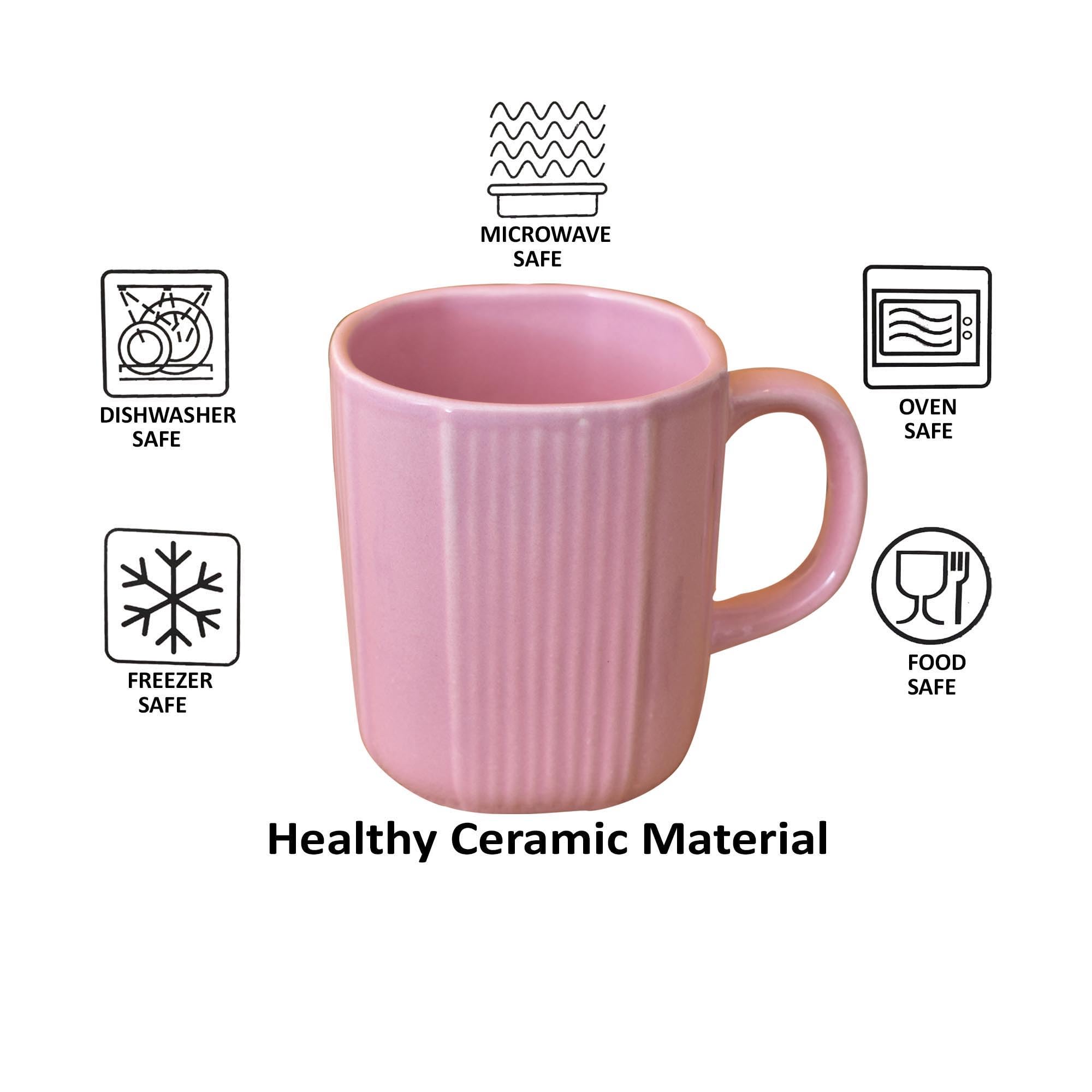 Kunhar Ceramic Coffee Mugs - 1 Piece, Orchid, 300ml