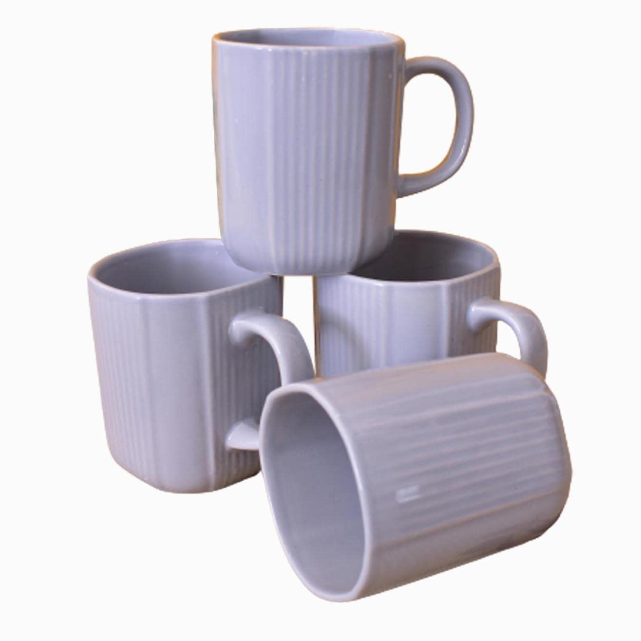 Kunhar Ceramic Coffee Mugs - 4 Piece, Baby Blue, 300ml