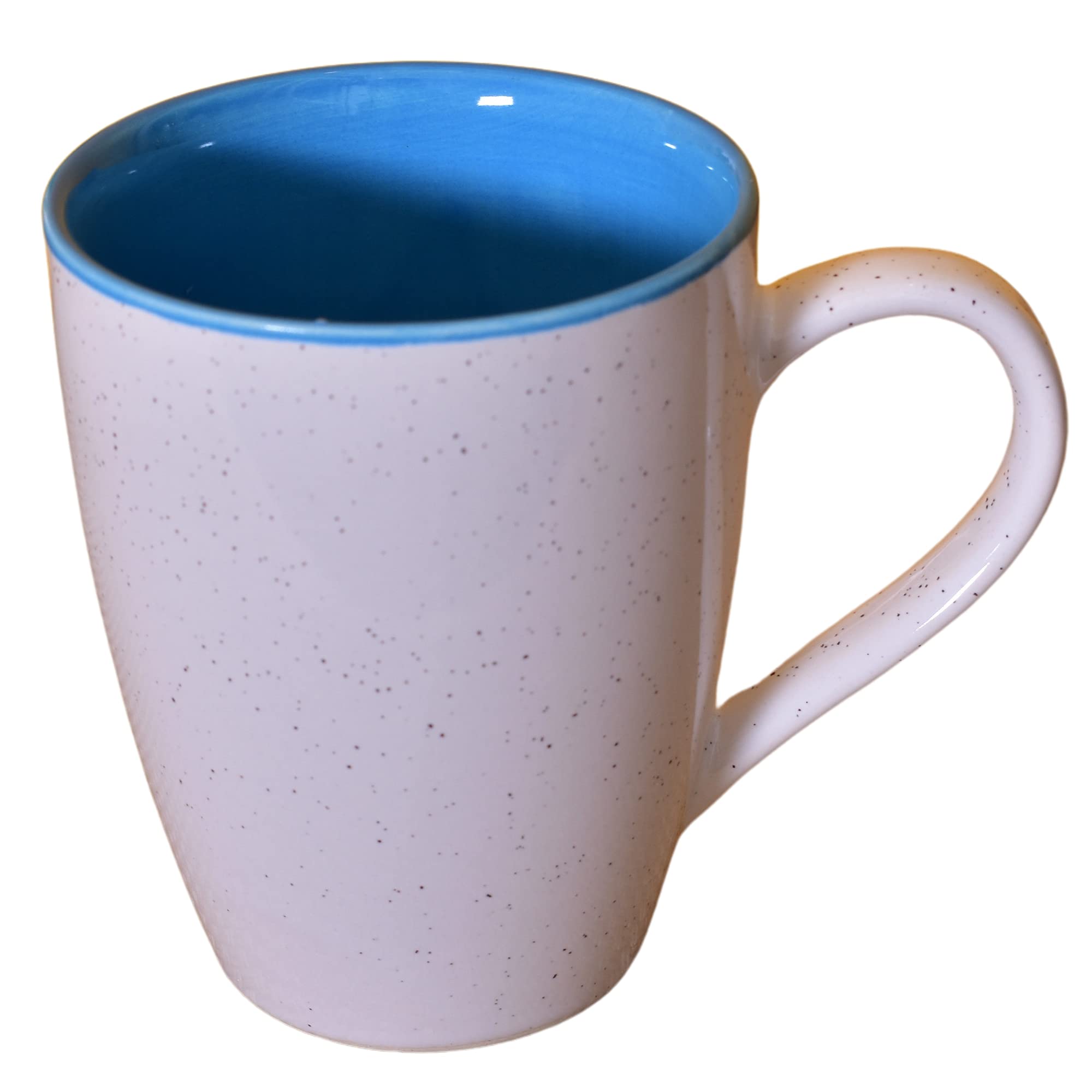 Kunhar Ceramic Milk Mug, Coffee Mug - 1 Piece, White Blue, 350ml