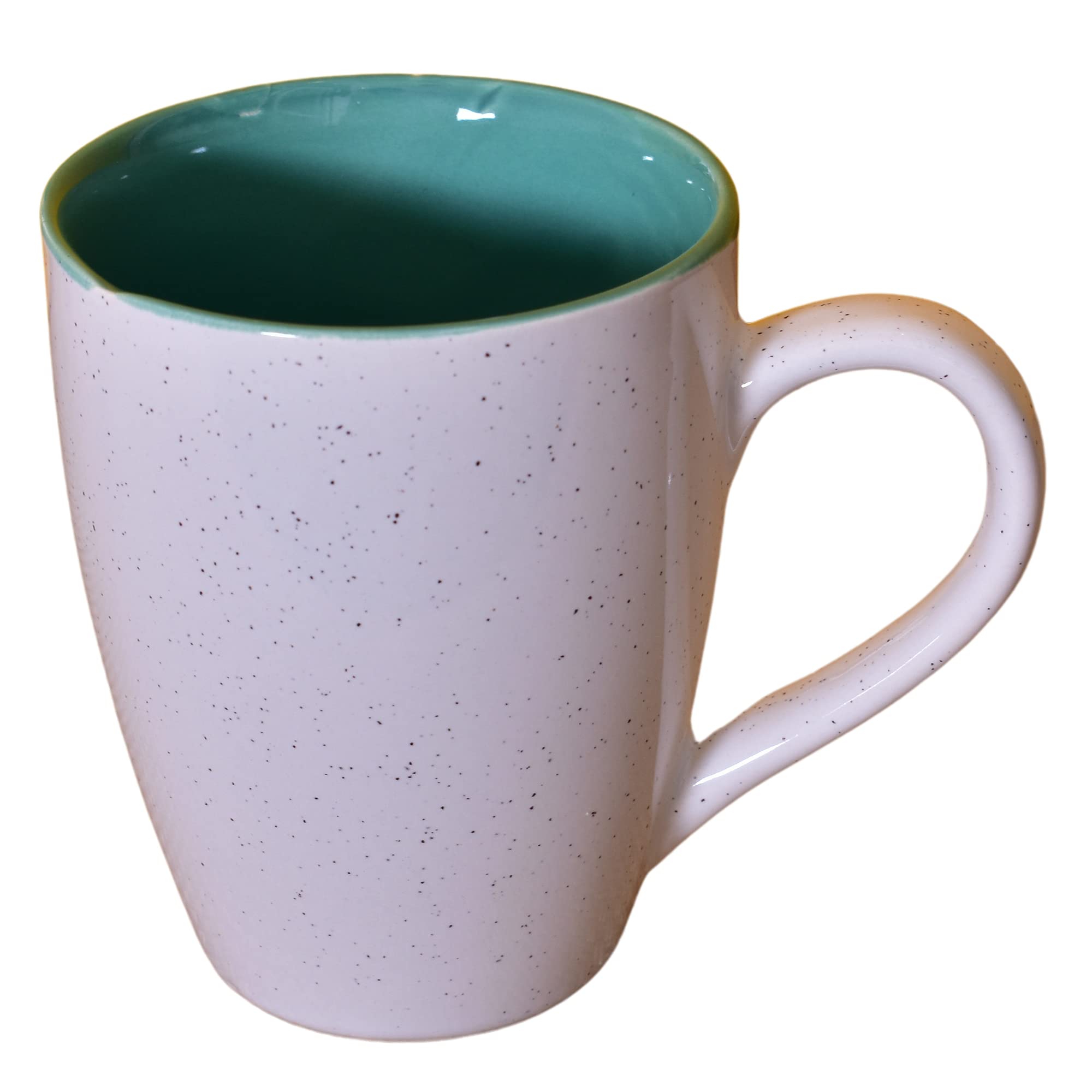 Kunhar Ceramic Milk Mug, Coffee Mug - 1 Piece, White Hippie Blue, 350ml