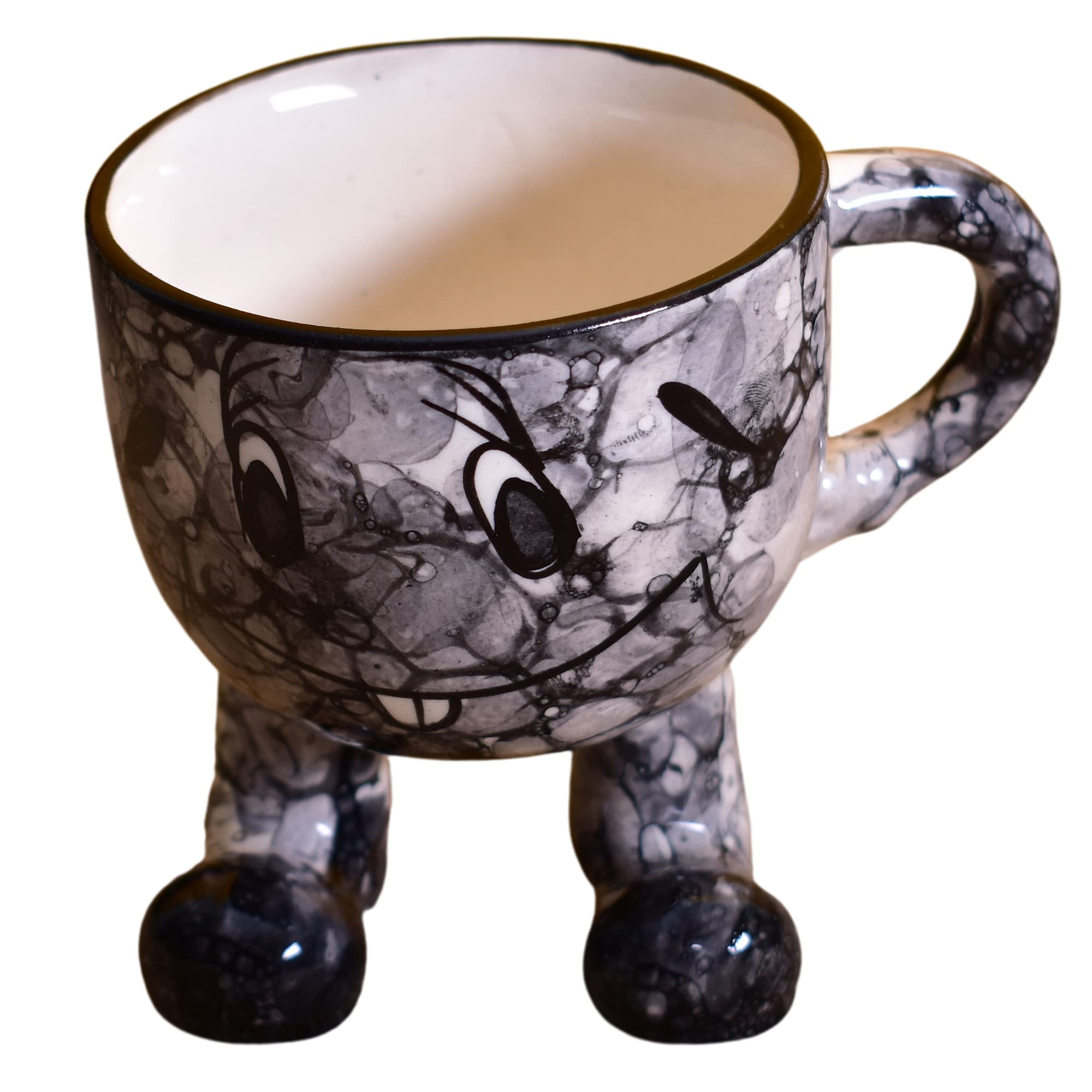 Kunhar Ceramic Milk Mug, Coffee Mug - 2 Pieces, Black Luster, 200ml