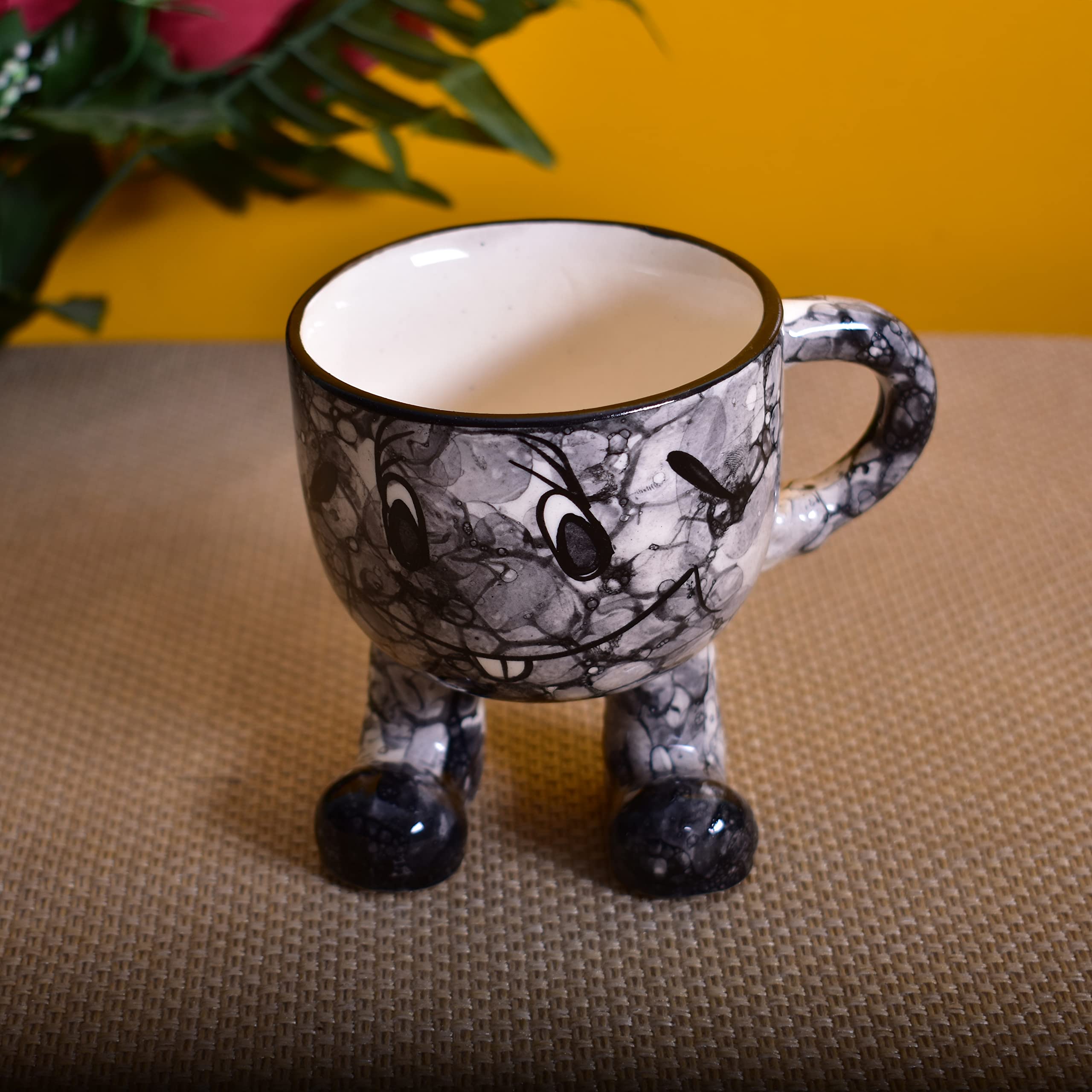 Kunhar Ceramic Milk Mug, Coffee Mug - 2 Pieces, Black Luster, 200ml