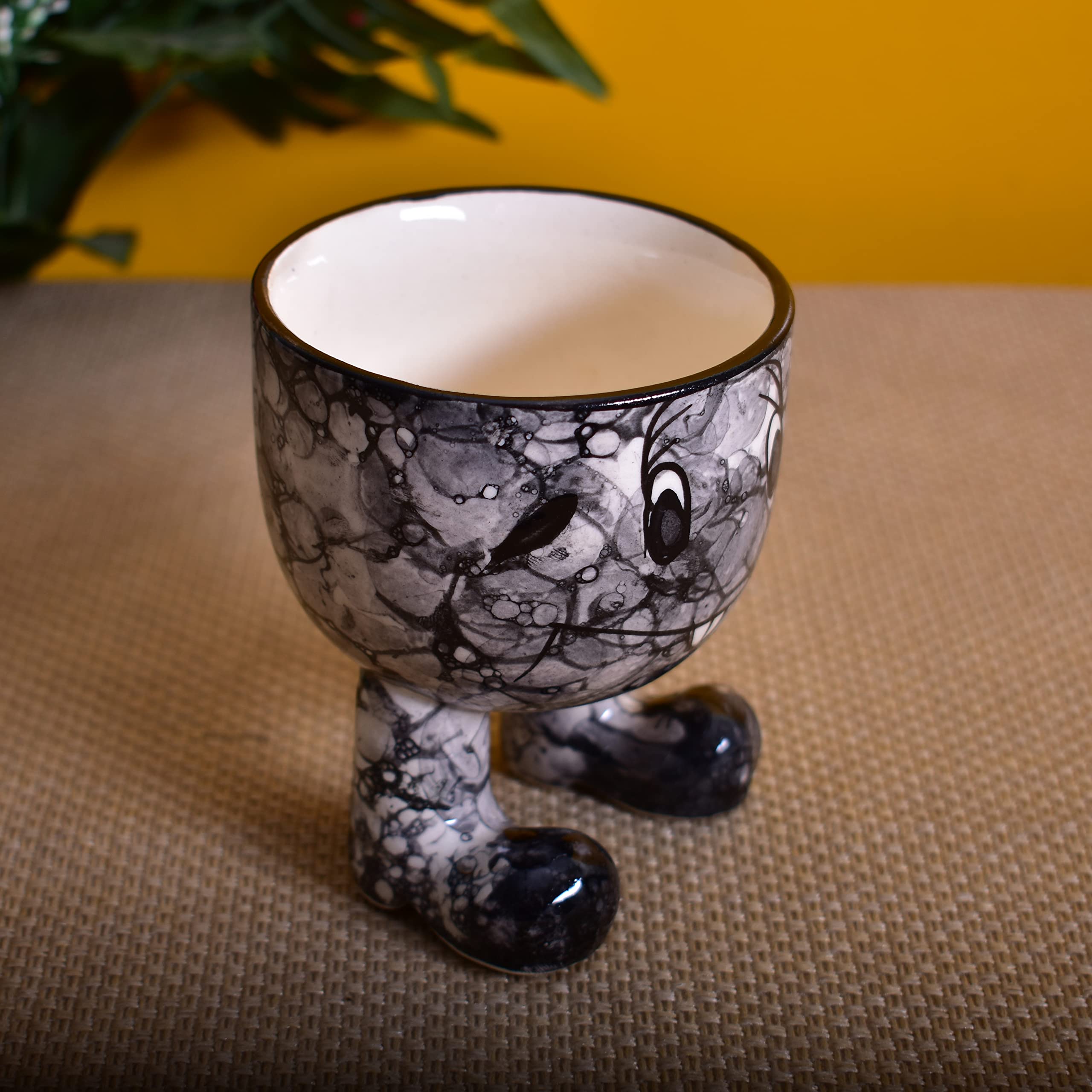 Kunhar Ceramic Milk Mug, Coffee Mug - 2 Pieces, Black Luster, 200ml