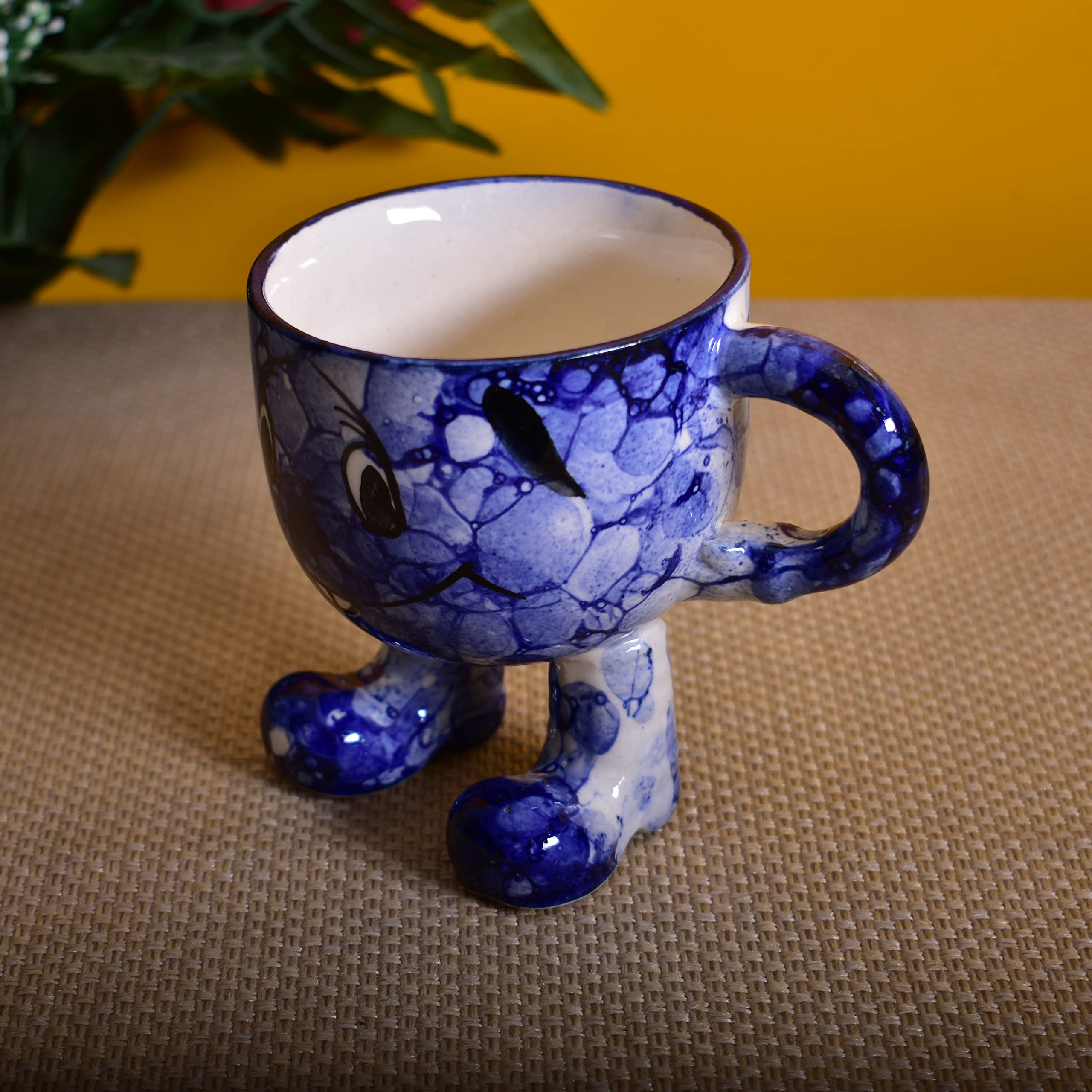 Kunhar Ceramic Milk Mug, Coffee Mug - 2 Pieces, Blue Luster, 200ml