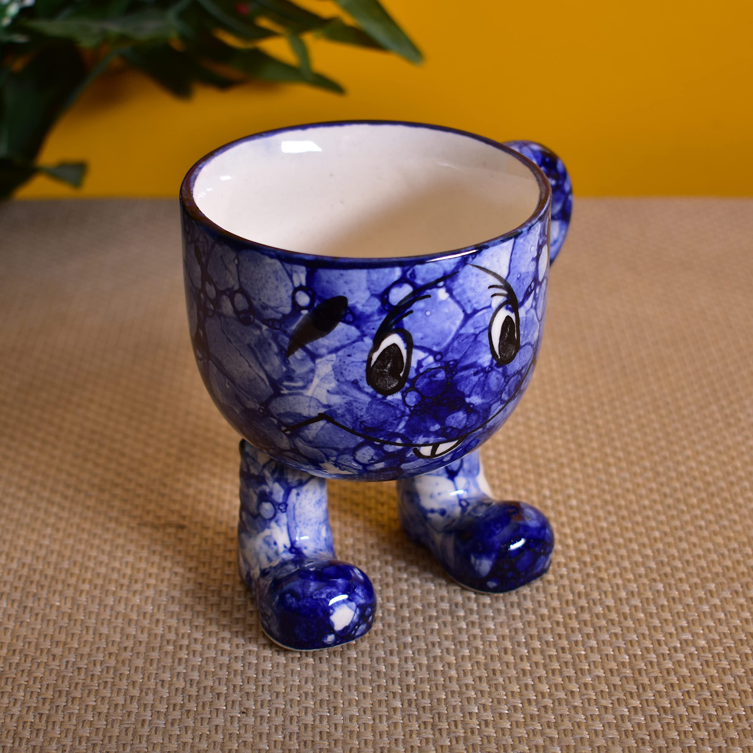 Kunhar Ceramic Milk Mug, Coffee Mug - 2 Pieces, Blue Luster, 200ml